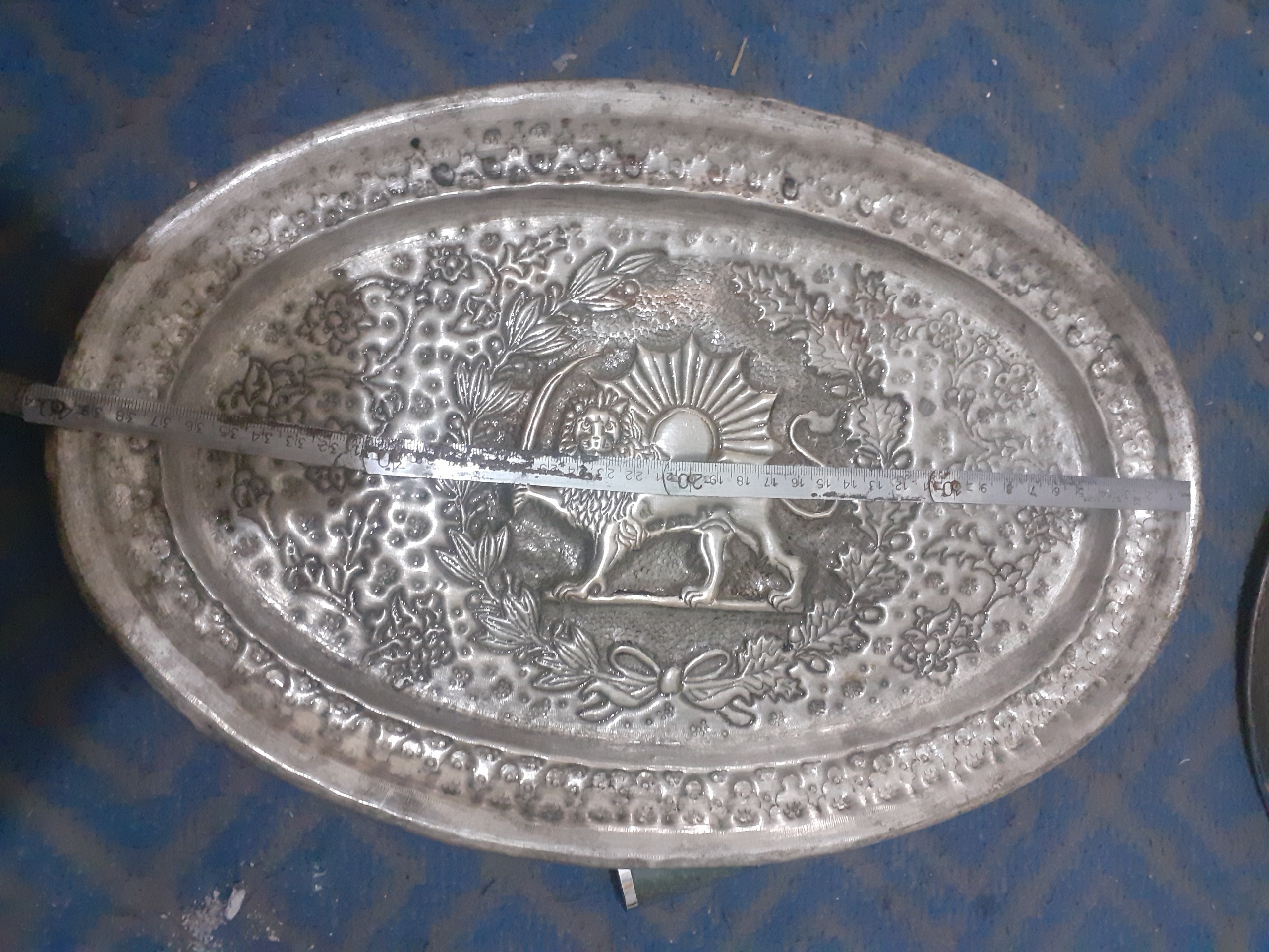 دیس برنجخوری مسی قلمکارشیروخورشیدخاص