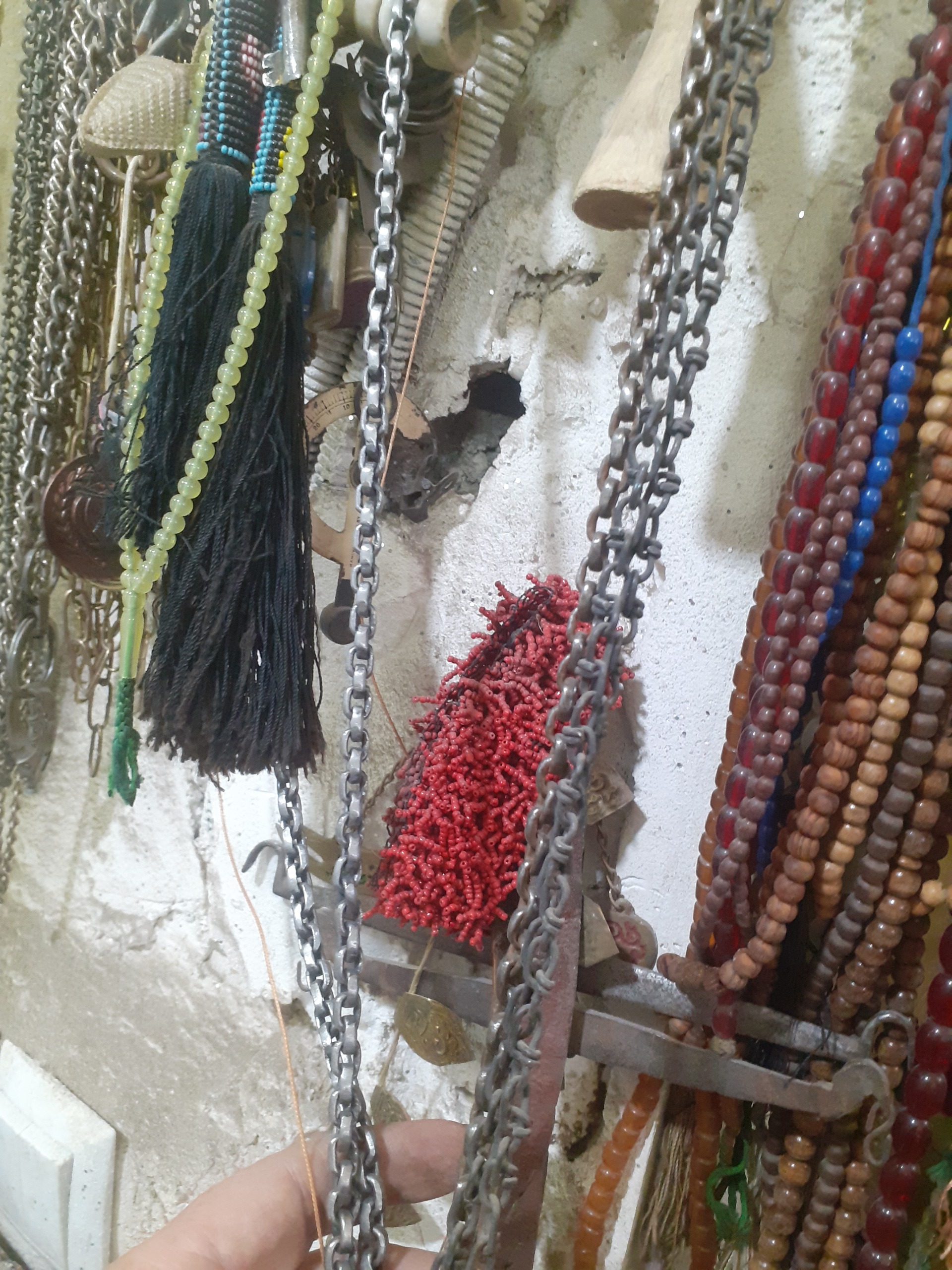 زنجیریزدی قاجاری کمیاب دسته چرمی بیشتراز1متر