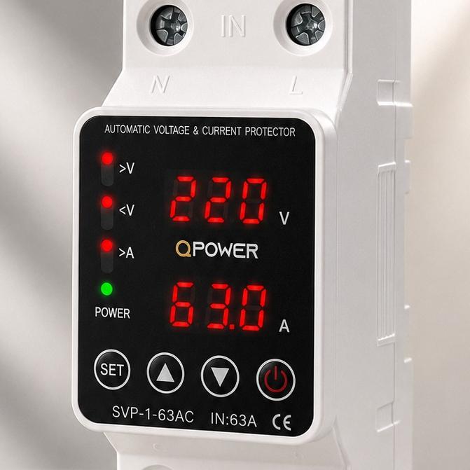محافظ مرکزی ولتاژ و جریان تکفاز 63 آمپر Qpower