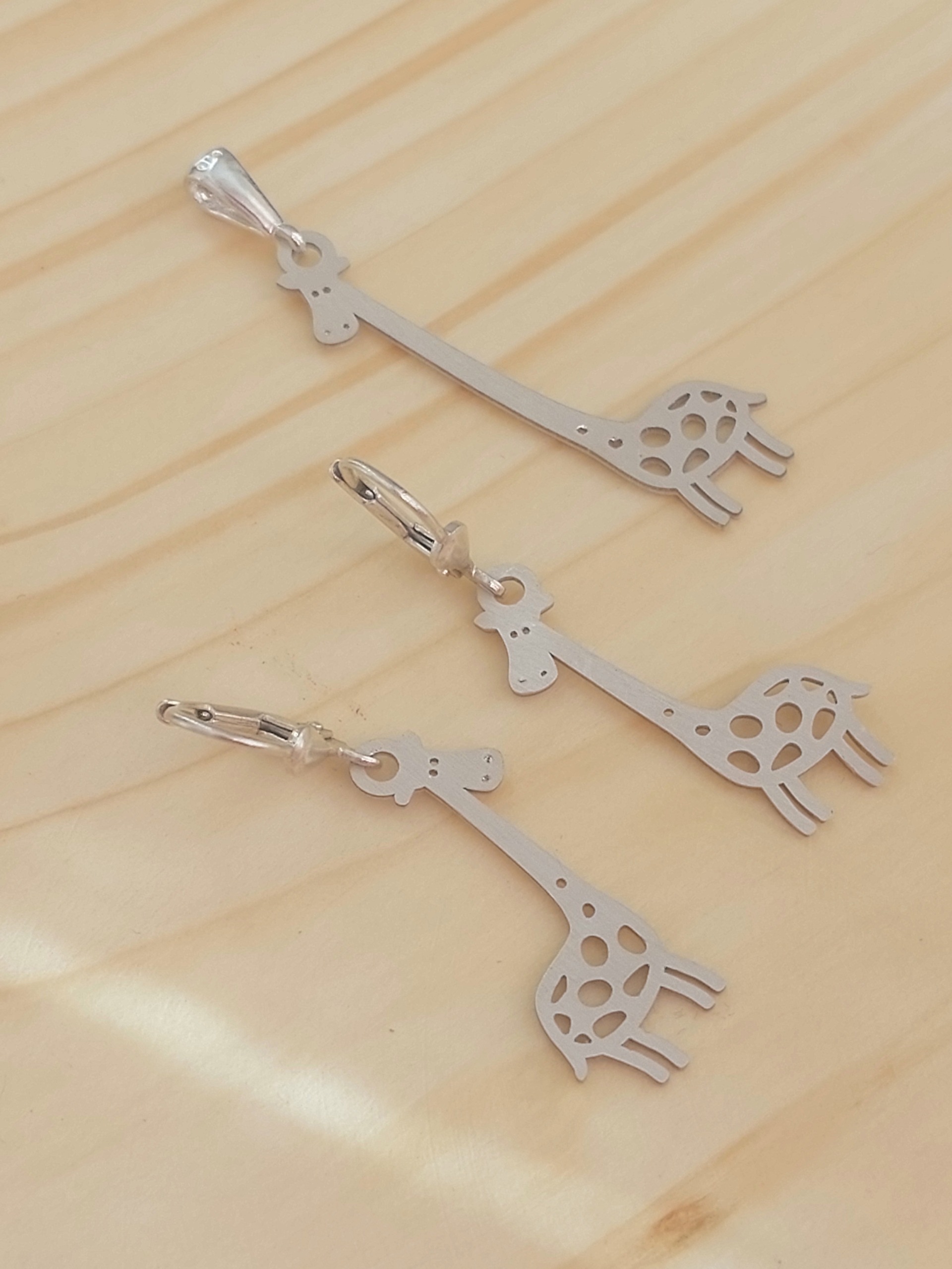 نیمست نقره 924 طرح زرافه