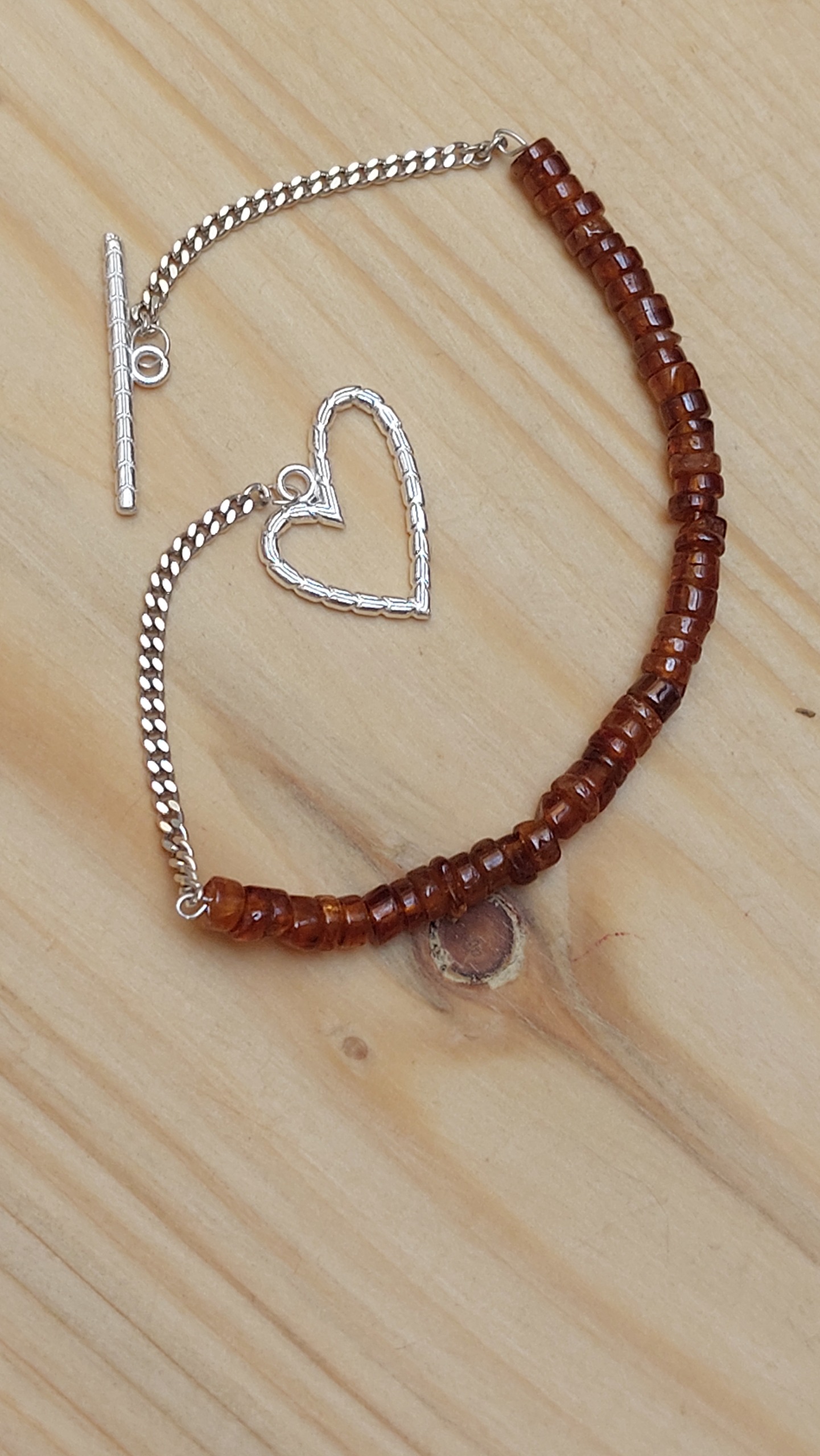 دستبند نقره 925 مزین به گوهر گارنت هسونایت