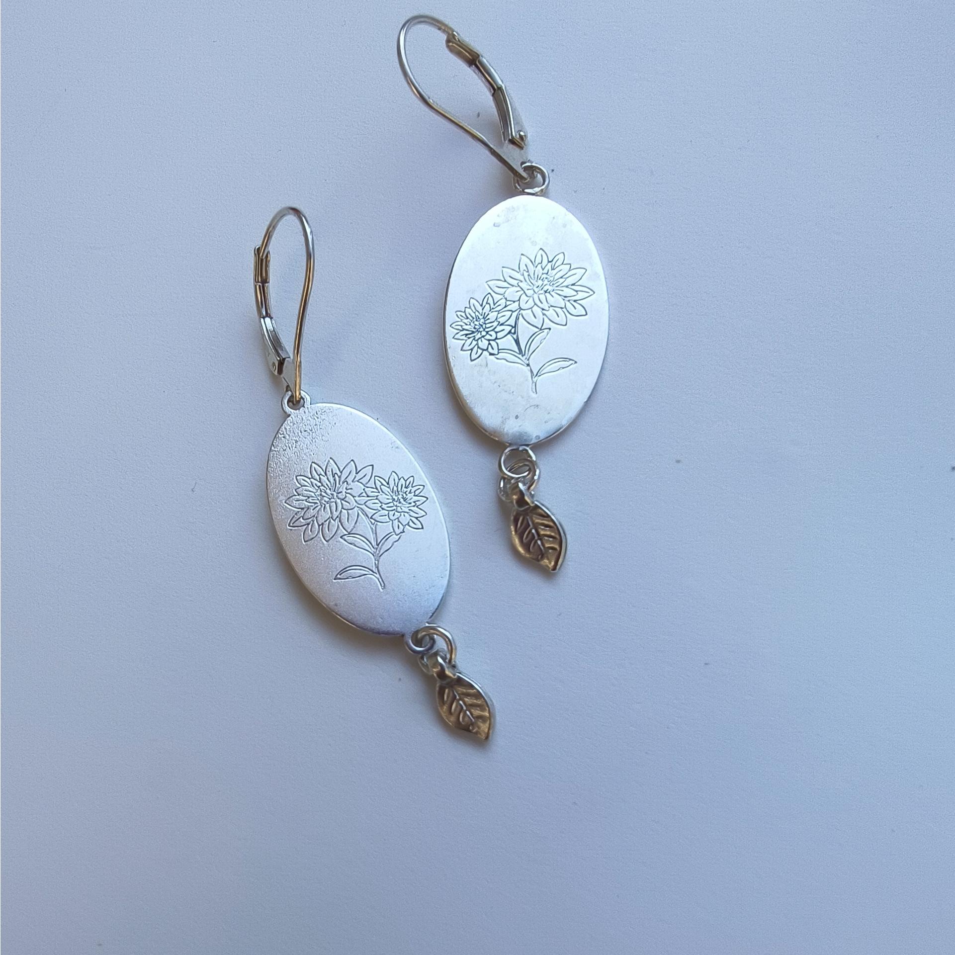 گوشواره نقره 925 طرح گل