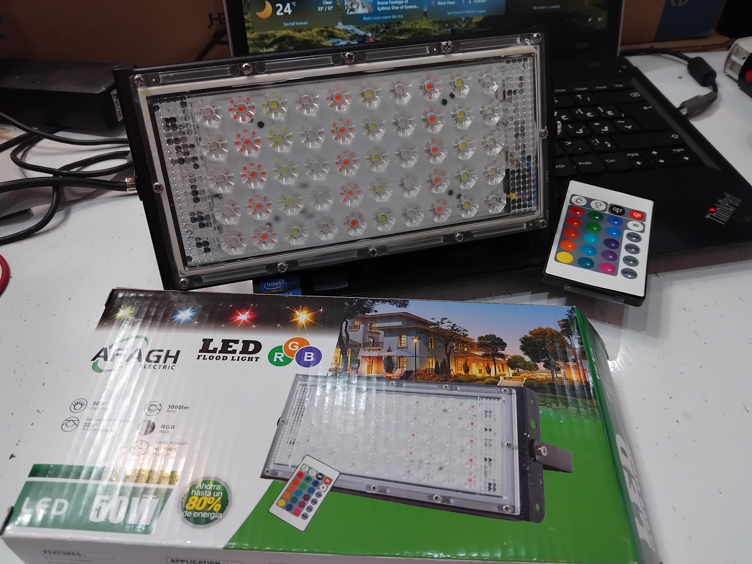 پرژکتور 50 وات ار جی بی ریموت دار