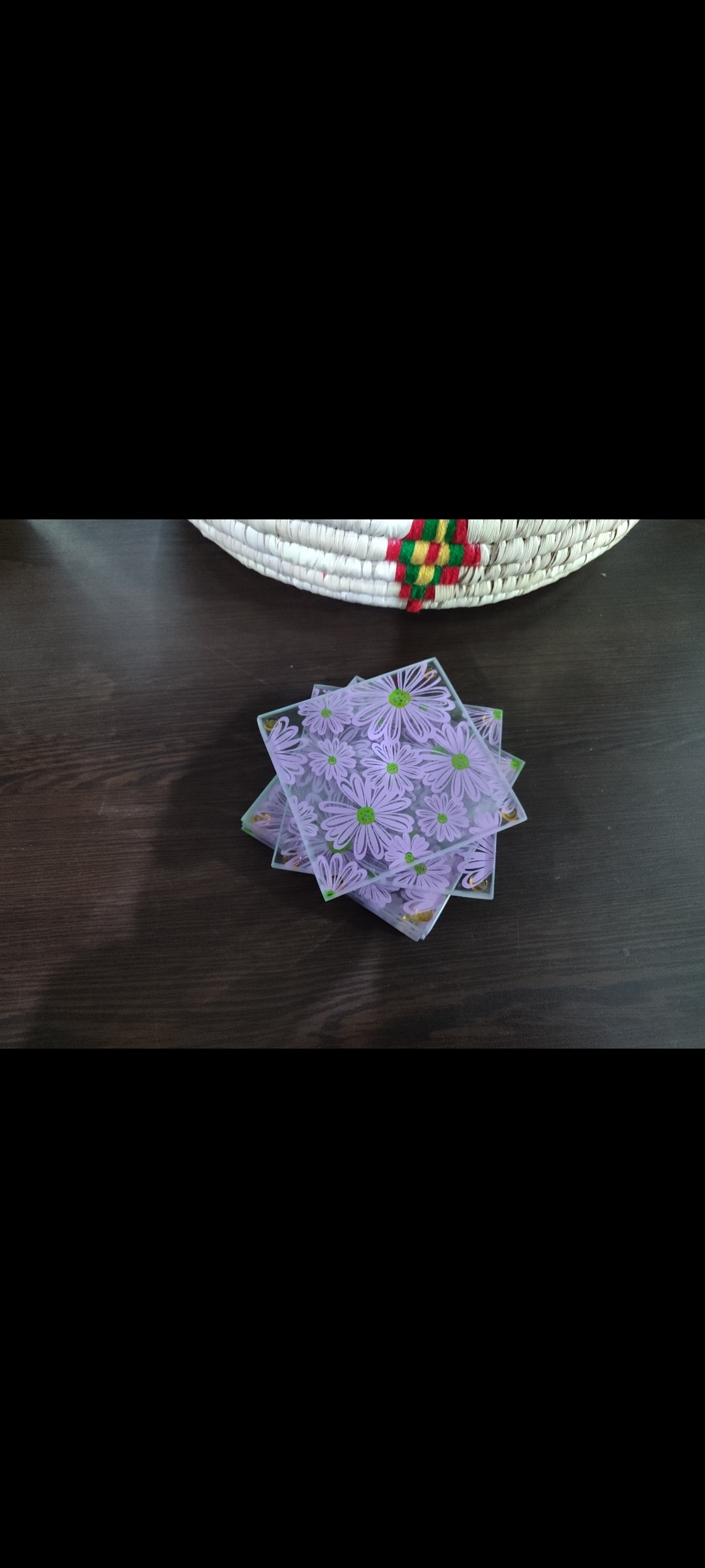 زیر لیوانی شیشه ای