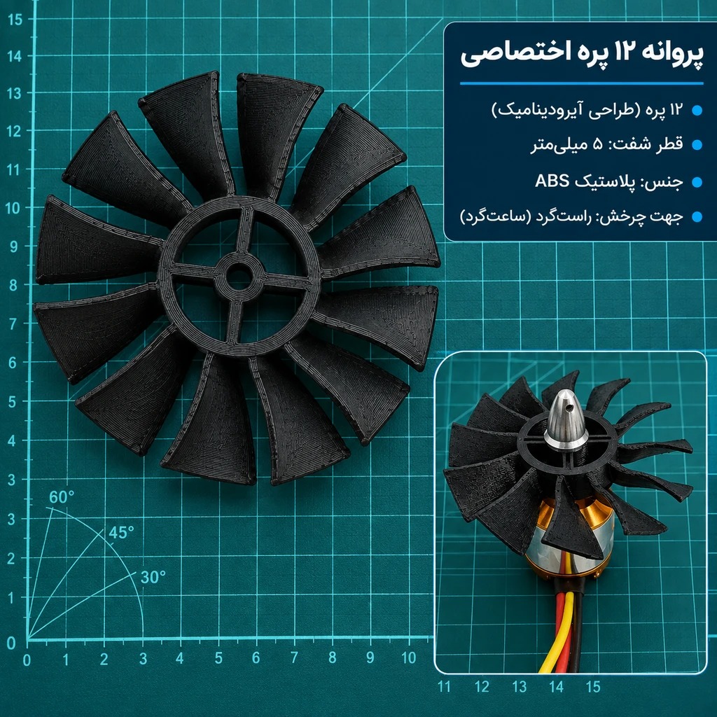 پره ملخ پروانه قطر 70mm (کد1)