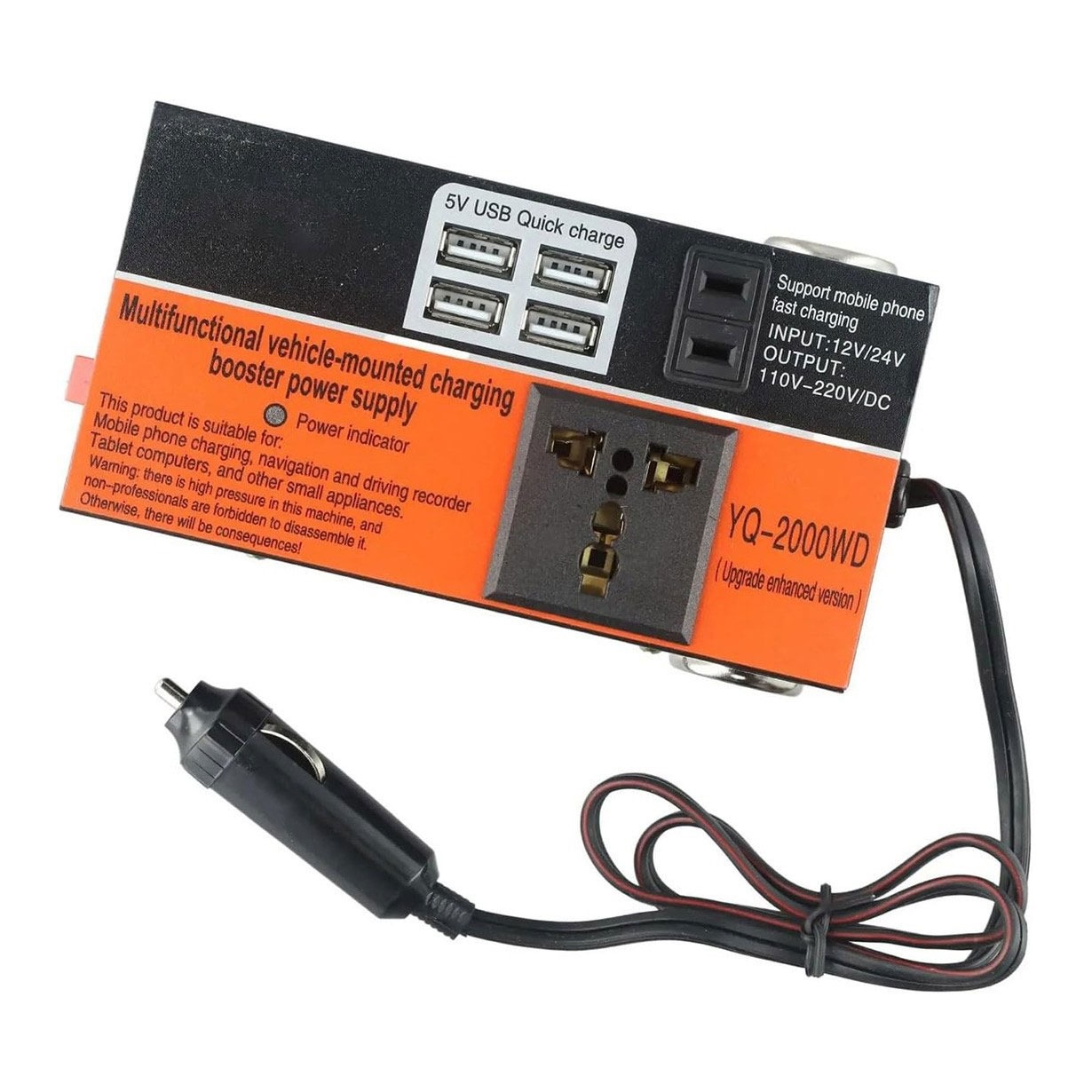 اینورتر برق فندکی خودرو مدل YQ-2000WD