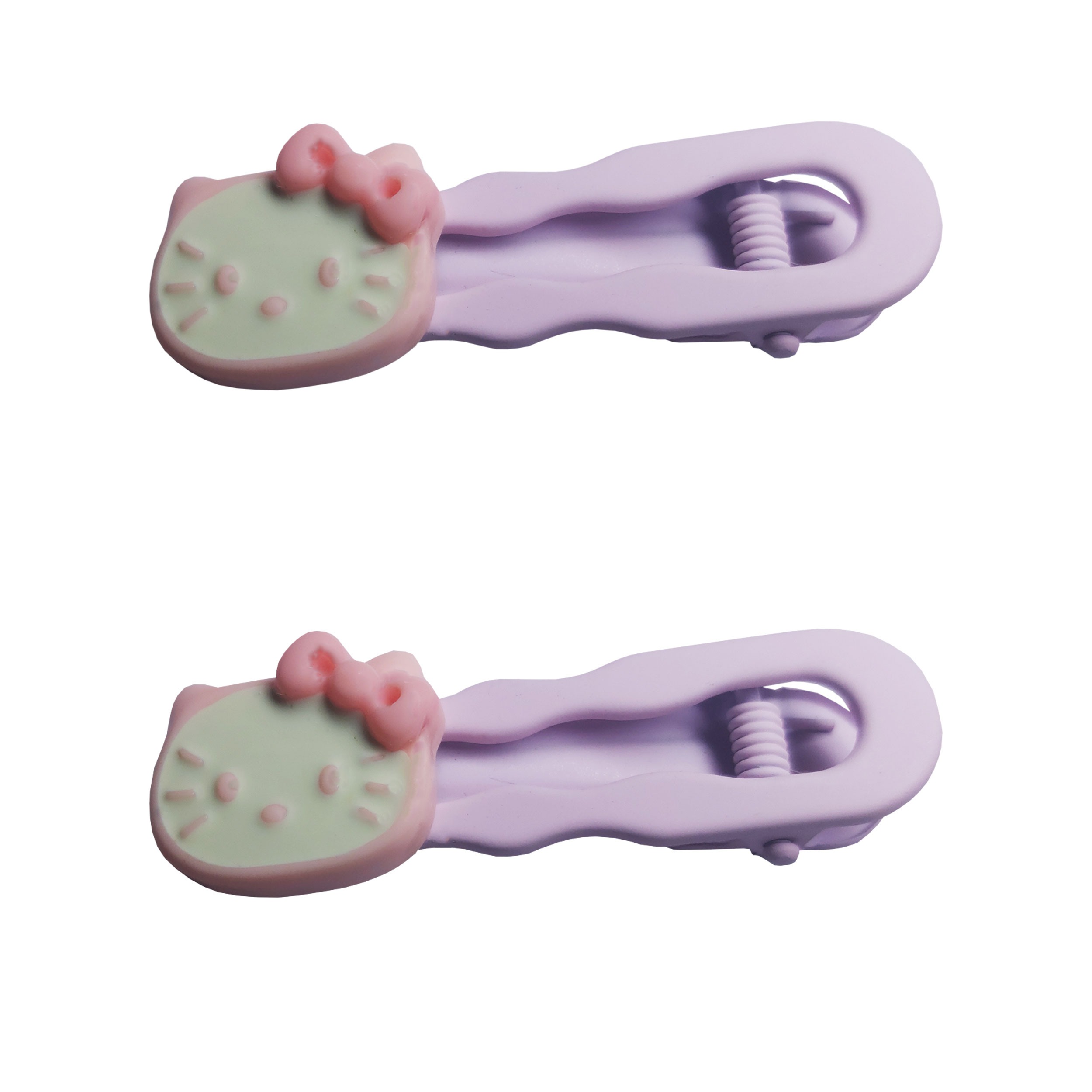 گیره مو دخترانه طرح هلوکیتی مجموعه 2 عددی