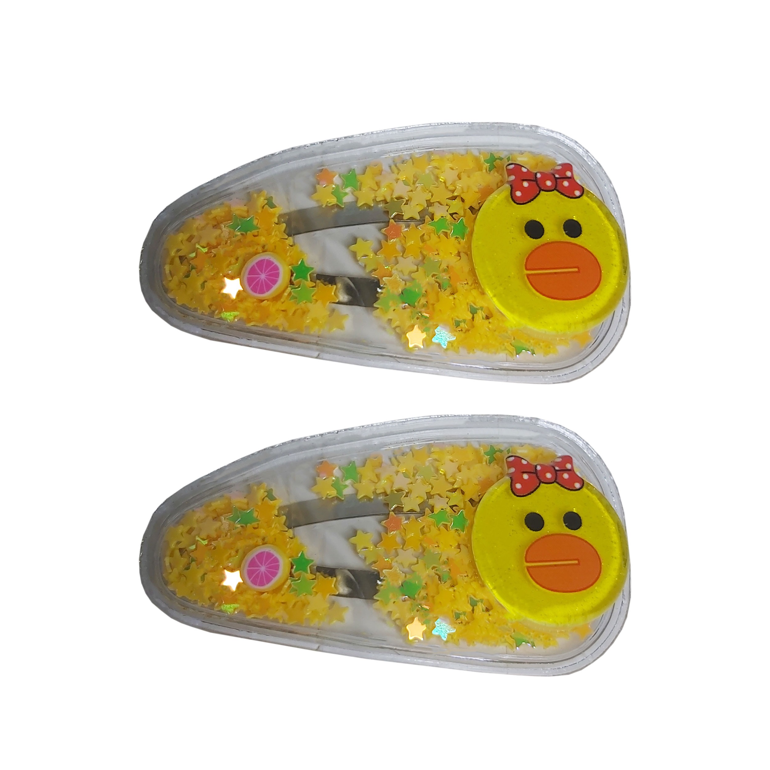 گیره مو دخترانه طرح جوجه مجموعه 2 عددی