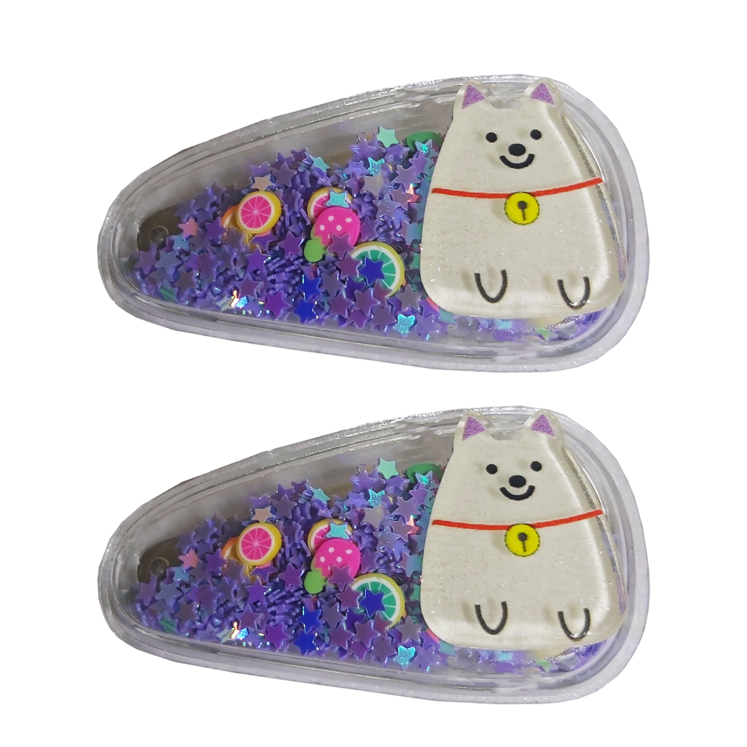 گیره مو دخترانه طرح سگ مجموعه 2 عددی