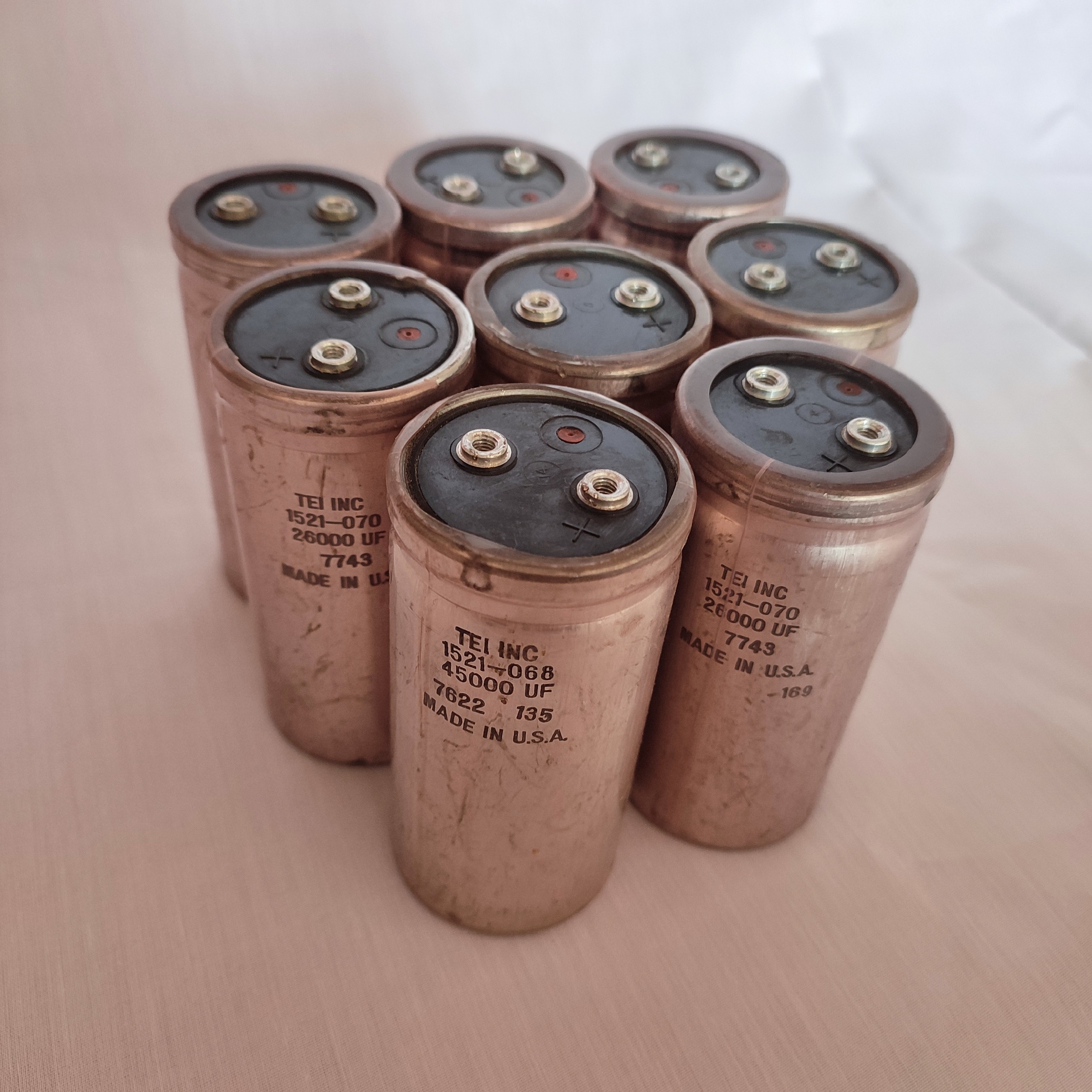 8 عدد خازن الکترولیتی صنعتی TEL INC ساخت آمریکا