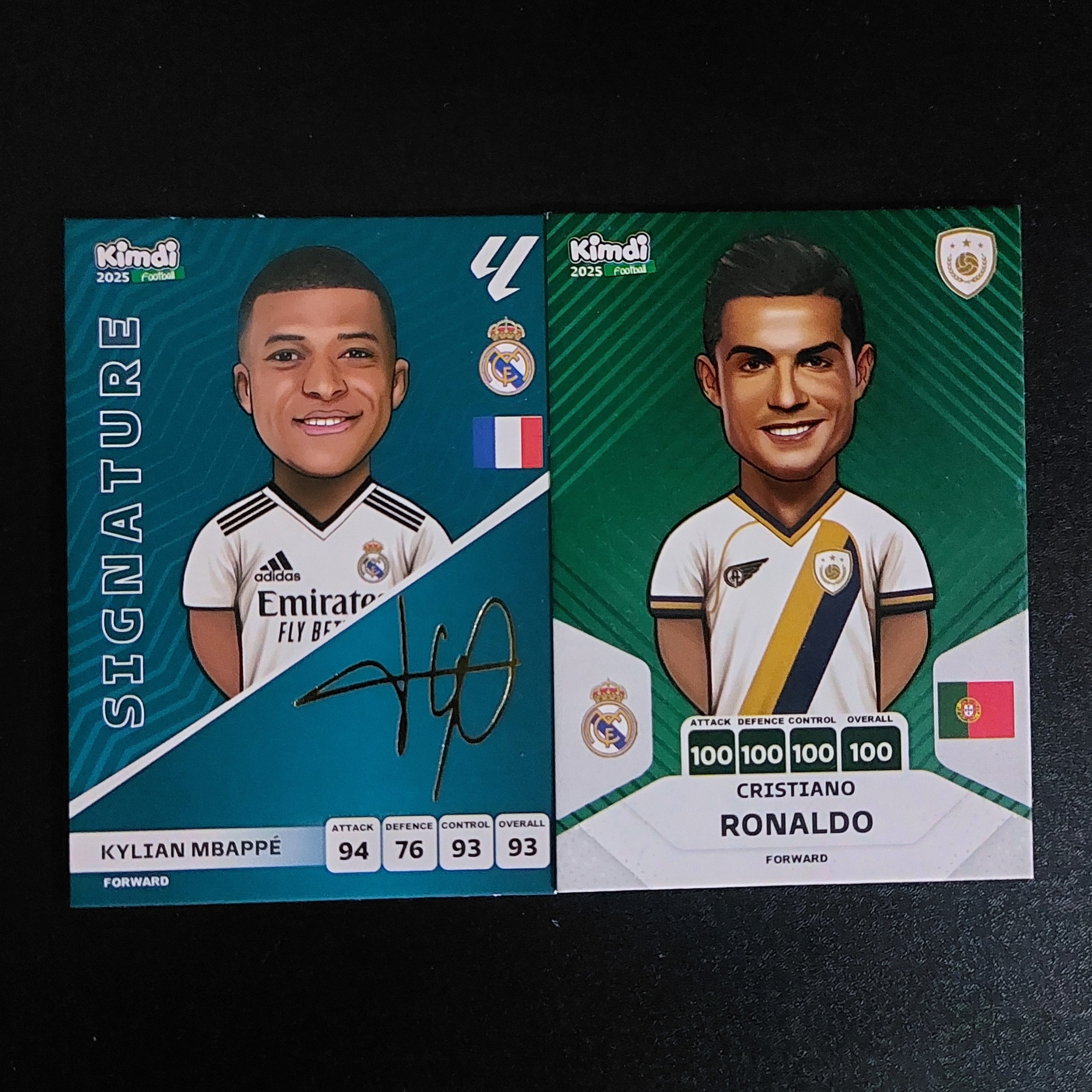 کارت کیمدی رونالدو 100 و امباپه امضا