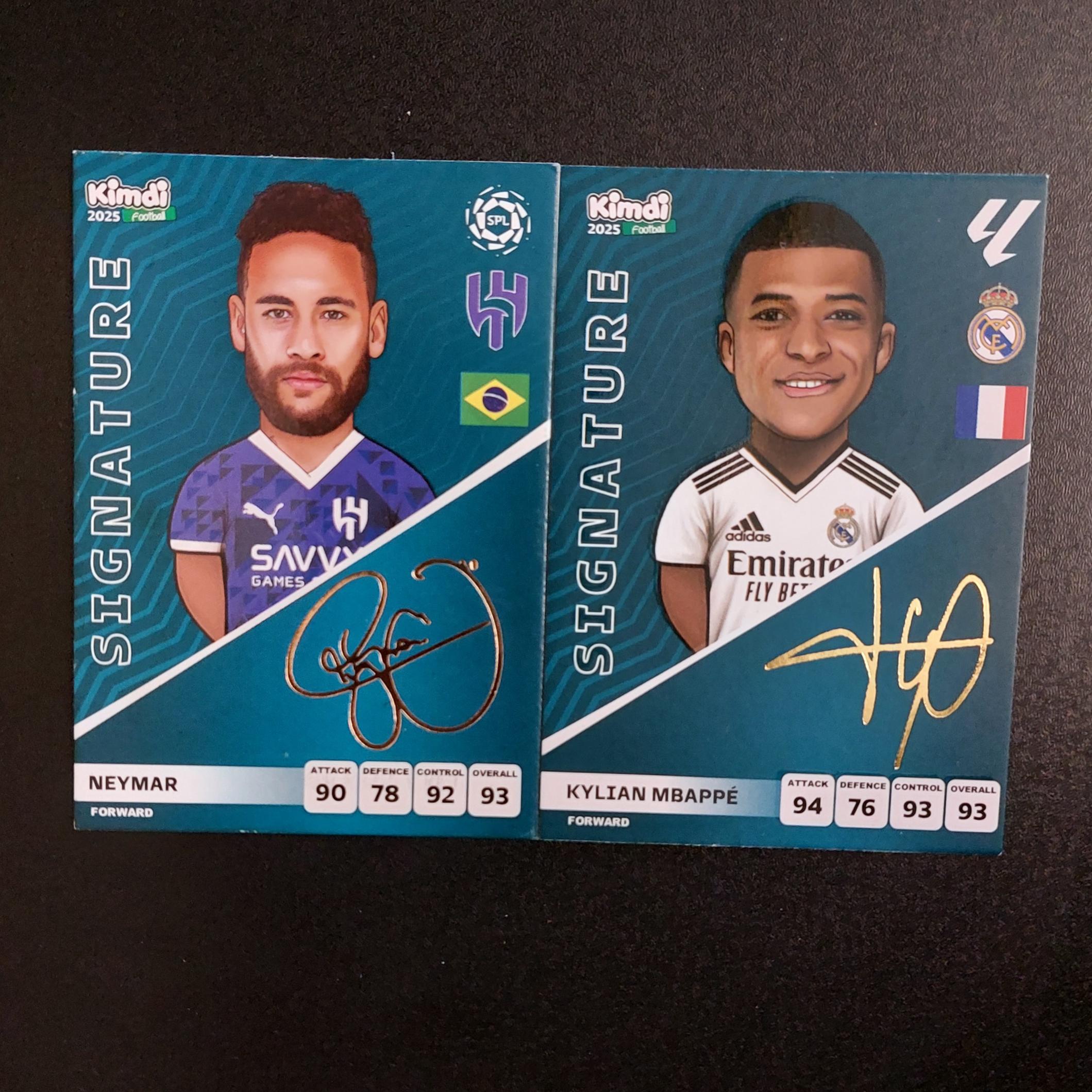 کارت کیمدی امباپه امضا و نیمار امضا