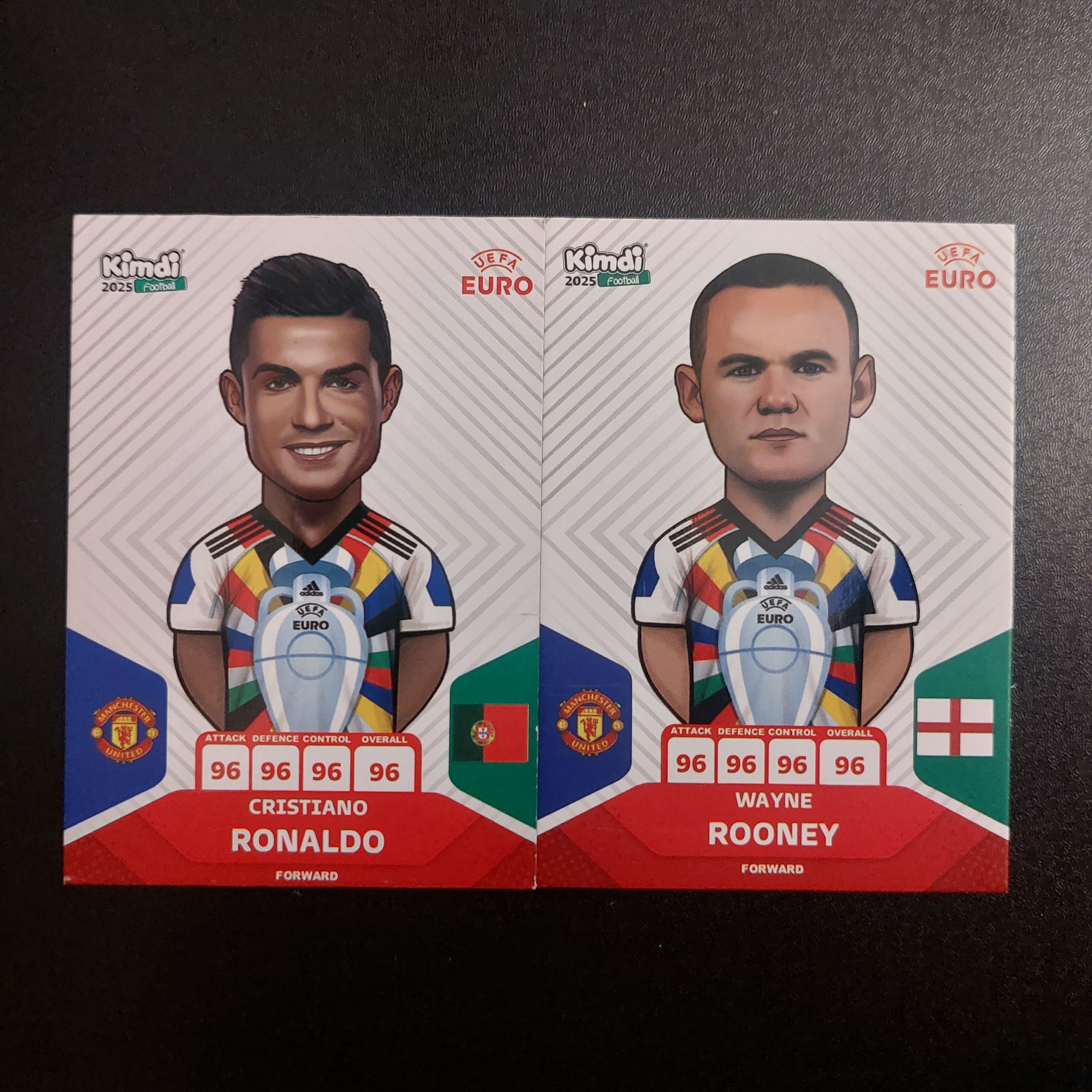 کارت کیمدی رونالدو یورو و وین رونی یورو
