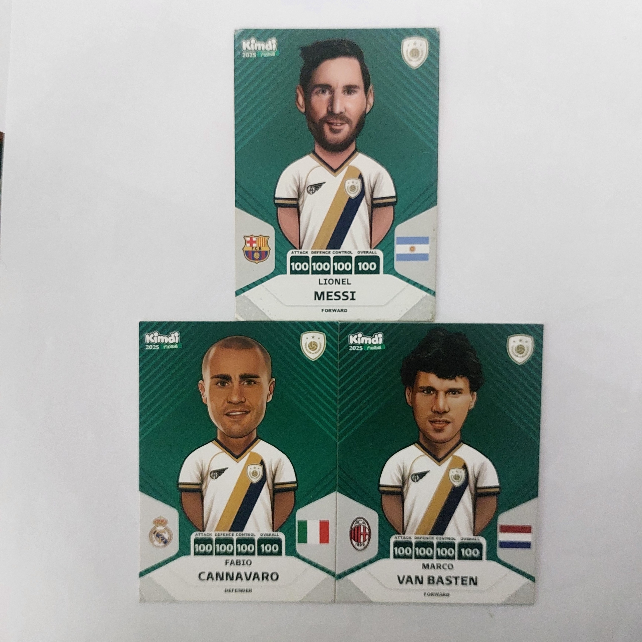 کارت کیمدی مسی 100 و فان باستن 100 و کاناوارو 100