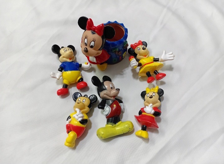 مجموعه کمیاب 6 عدد اکشن فیگور قدیمی میکی موس