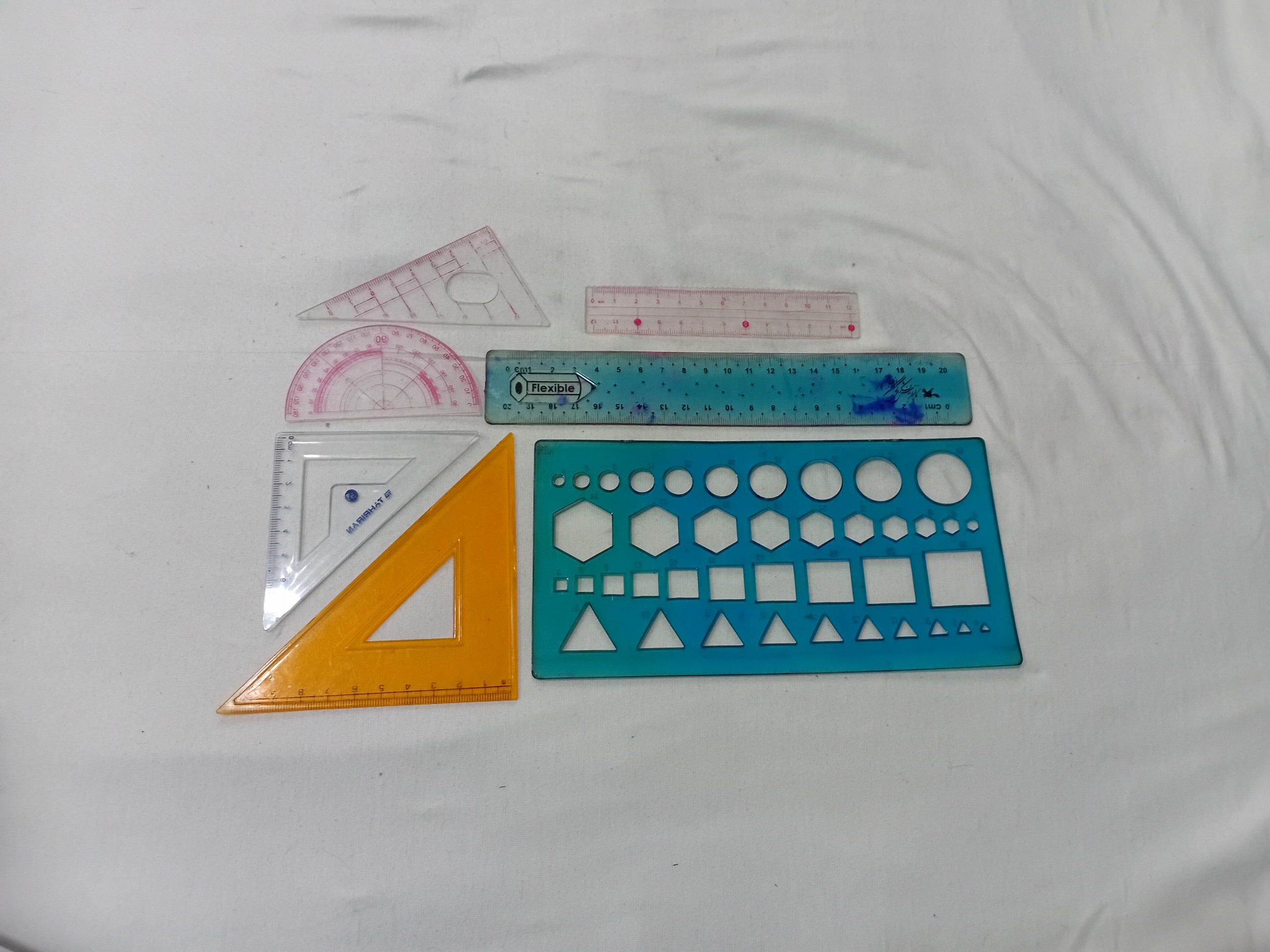 7 قلم خط کش،نقاله،گونیا