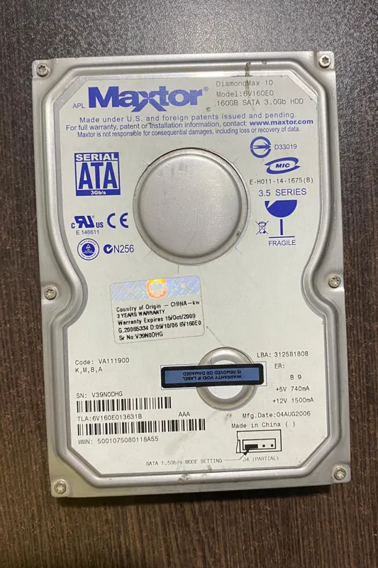 هارد Maxtor - ظرفیت 160 گیگ