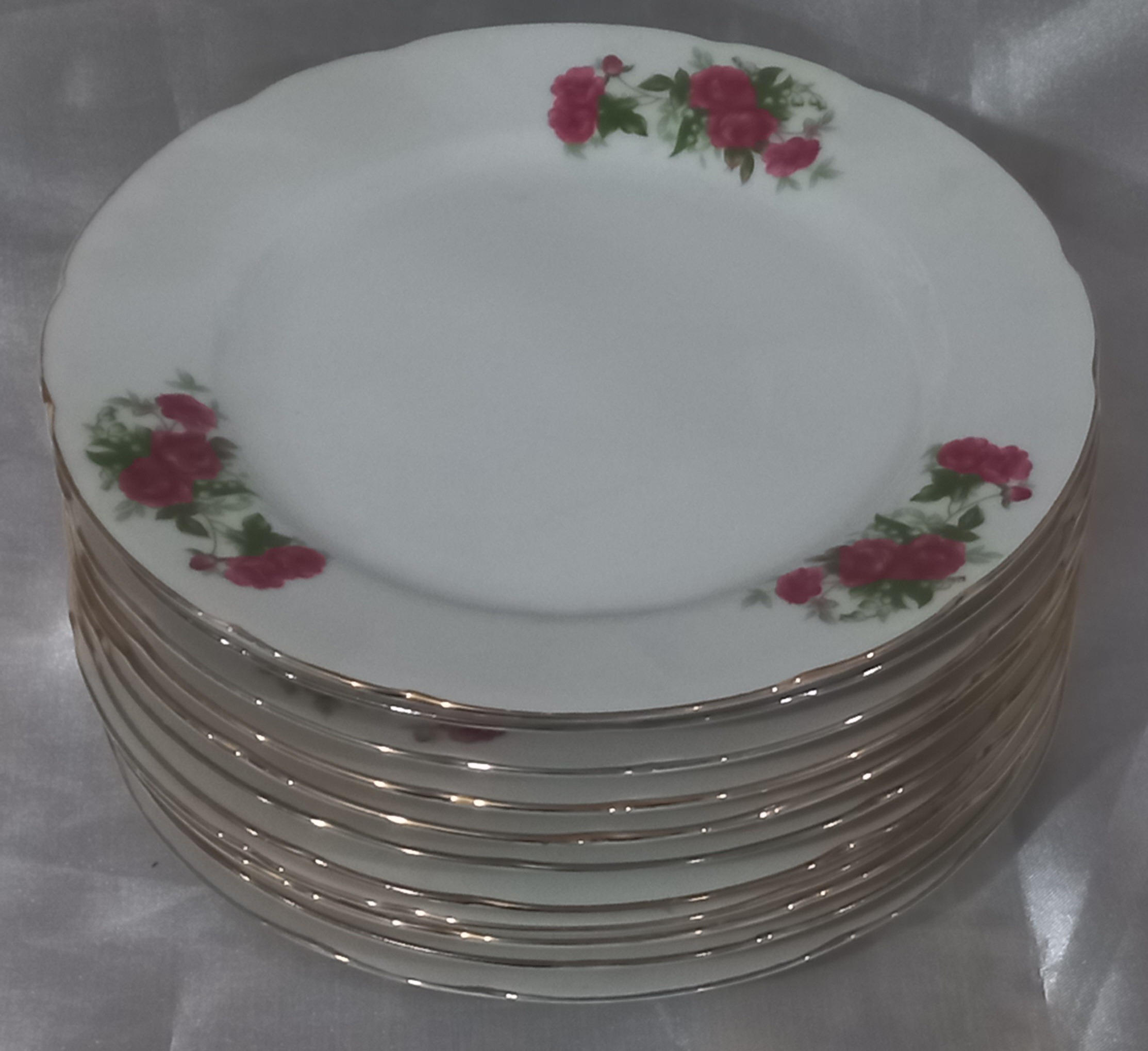 پیش دستی. چینی. گل سرخی. ژاپنی. استفاده نشده