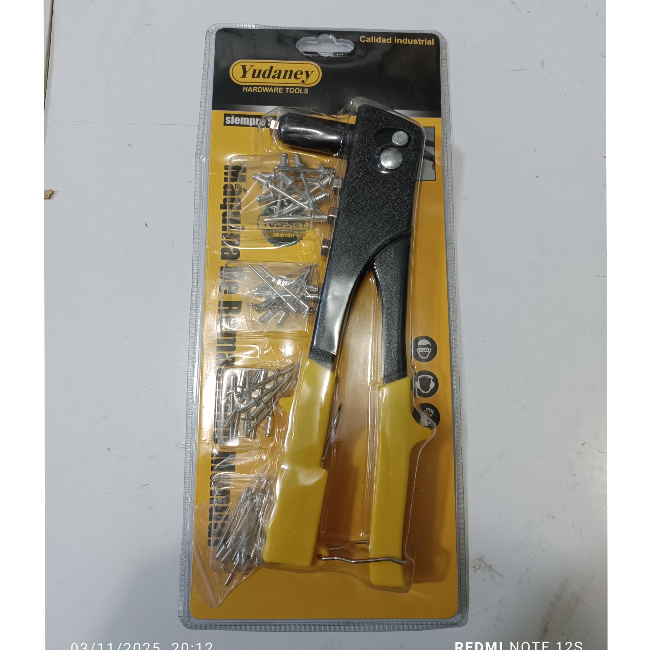 مزایده...1عدد دستگاه پرچ به همراه چندسایز میخ