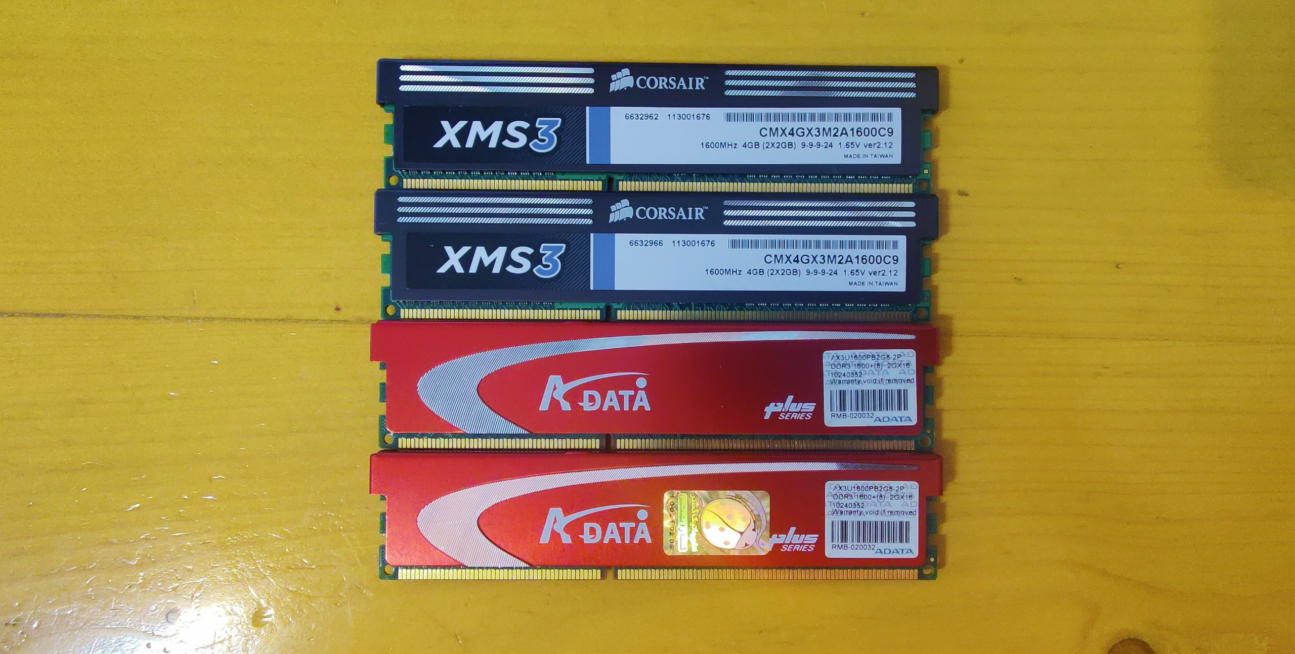 رم 4 کاناله گیمینگ Corsair Adata DDR3 8GB 1600 C9