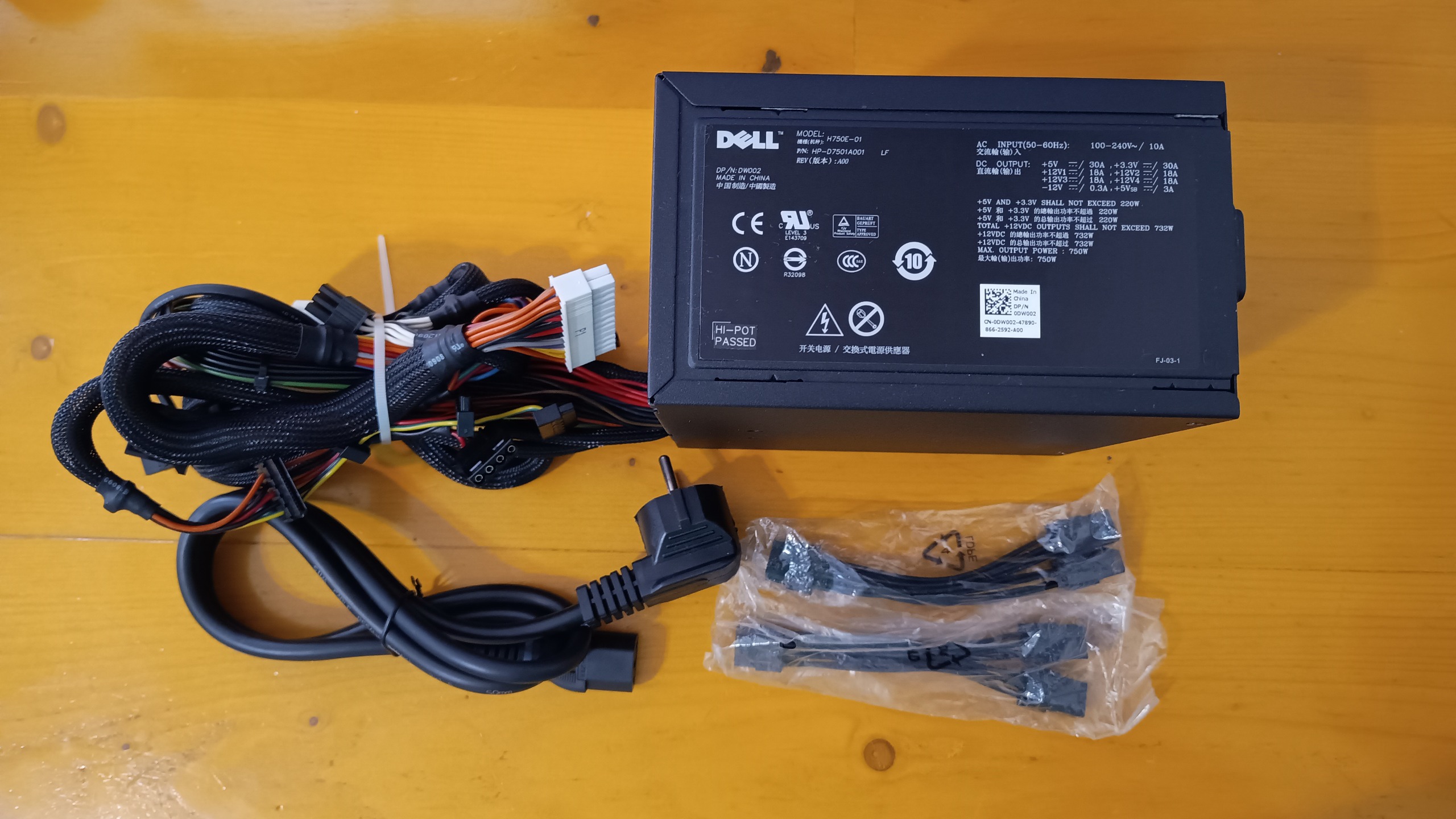 پاور آمریکایی اصل نو آکبند پلاتینیوم PSU Dell 750