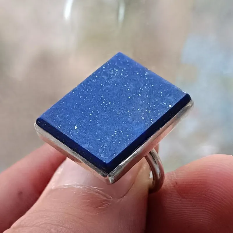 انگشتر نقره دستساز لاجورد طبیعی افغانستان