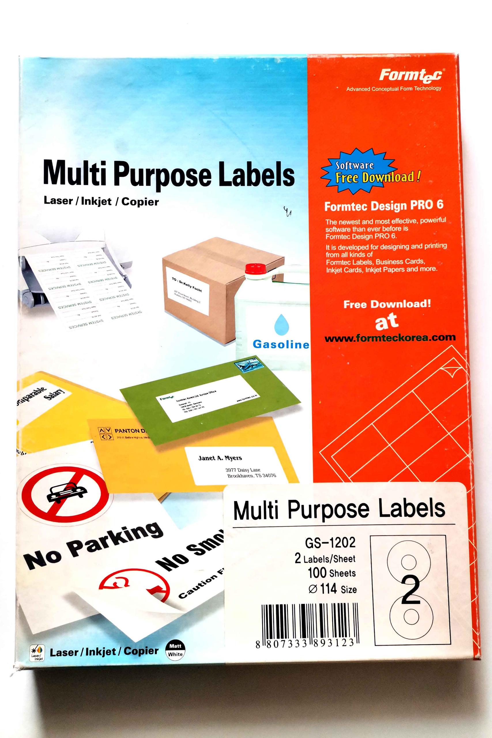 لیبل قابل چاپ (95 از 100 برگ) Formtec