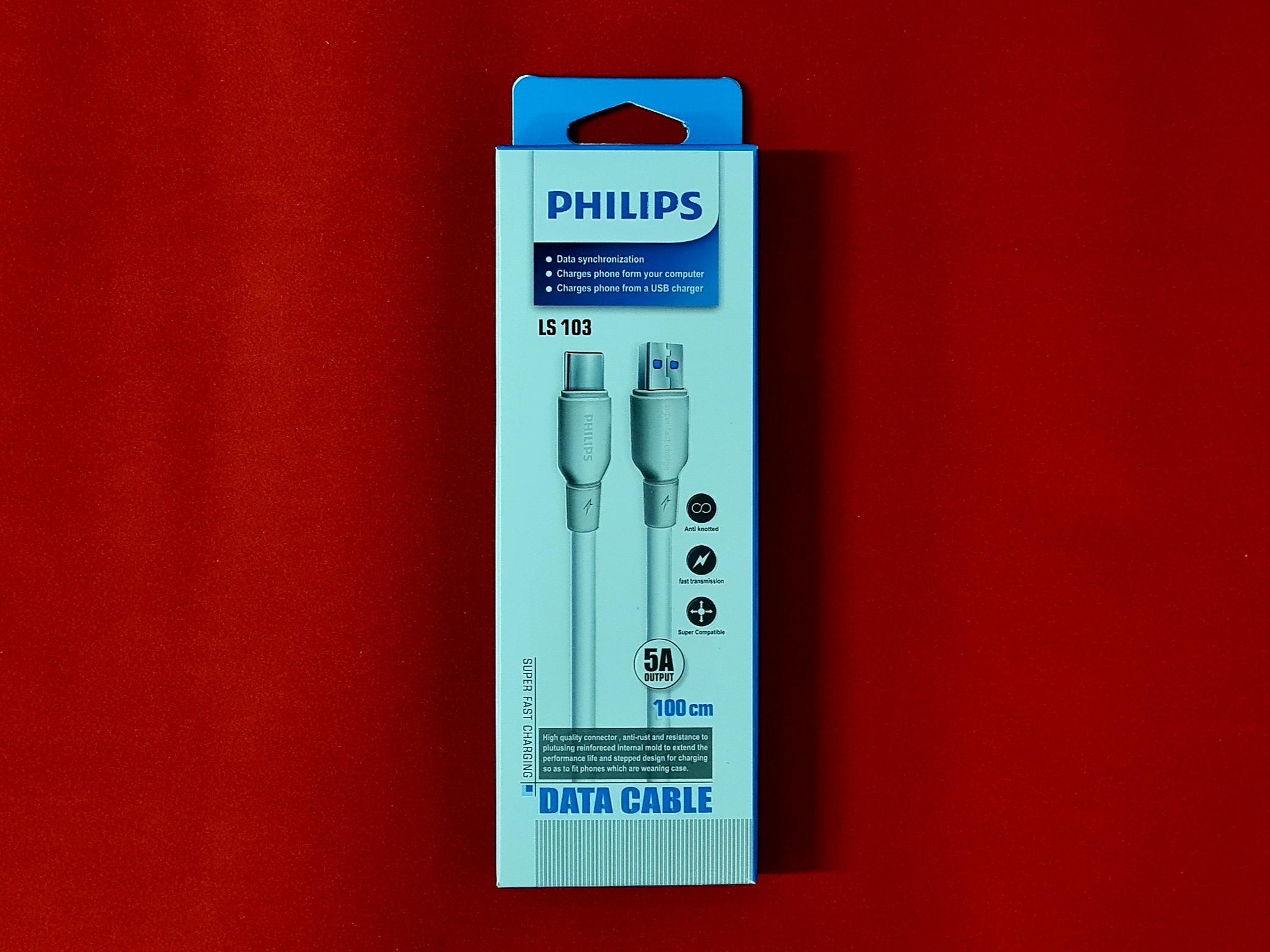کابل شارژ تایپ سی فیلیپس PHILIPS Type C Fast