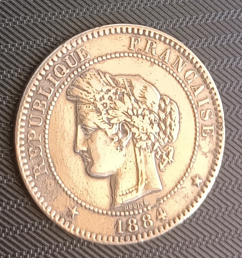 سکه 10 سنتیمم فرانسه سال 1884 (خیلی کمیاب)
