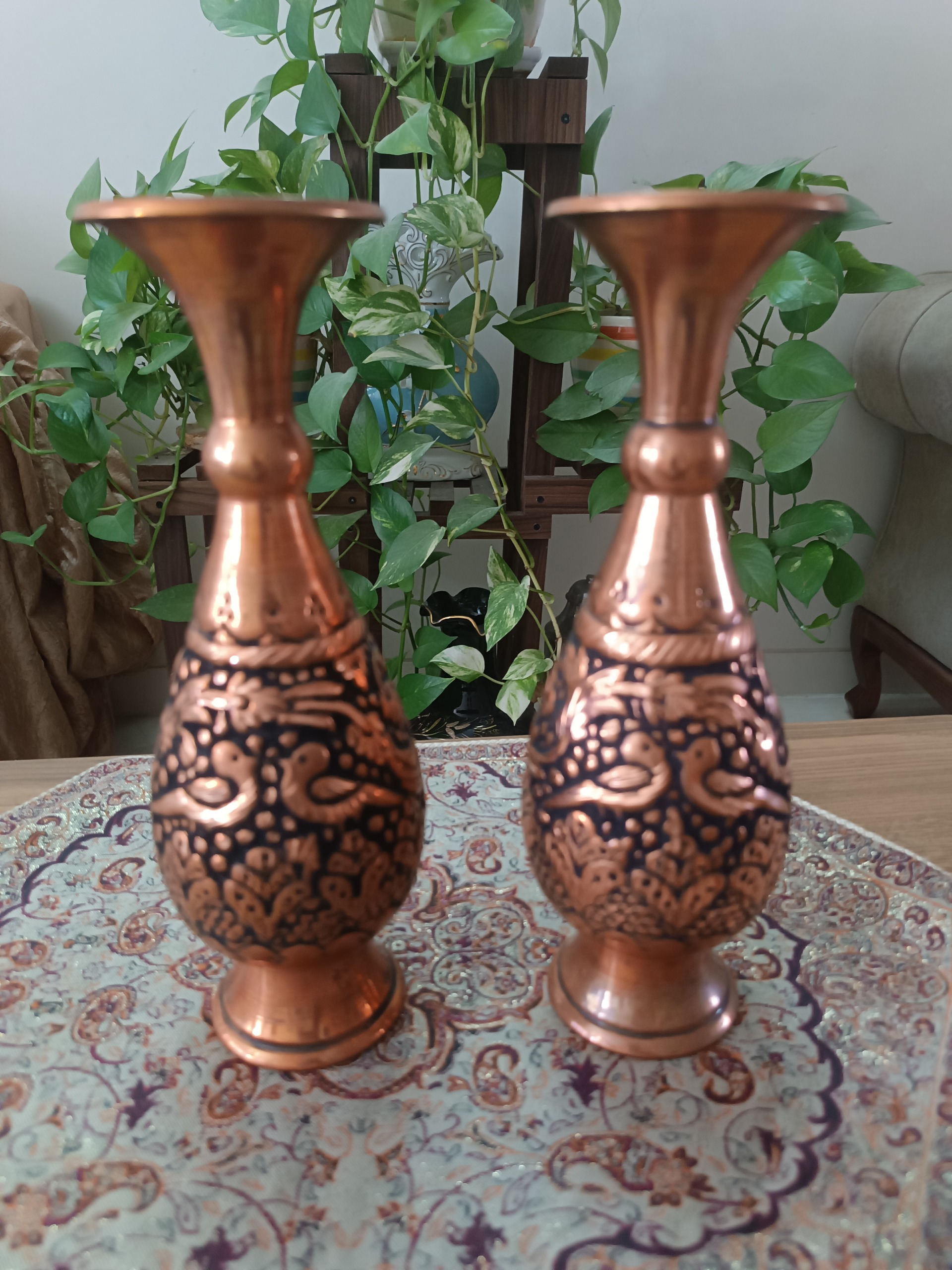 گلدان قلمکاری زیبا وزن 750 گرم