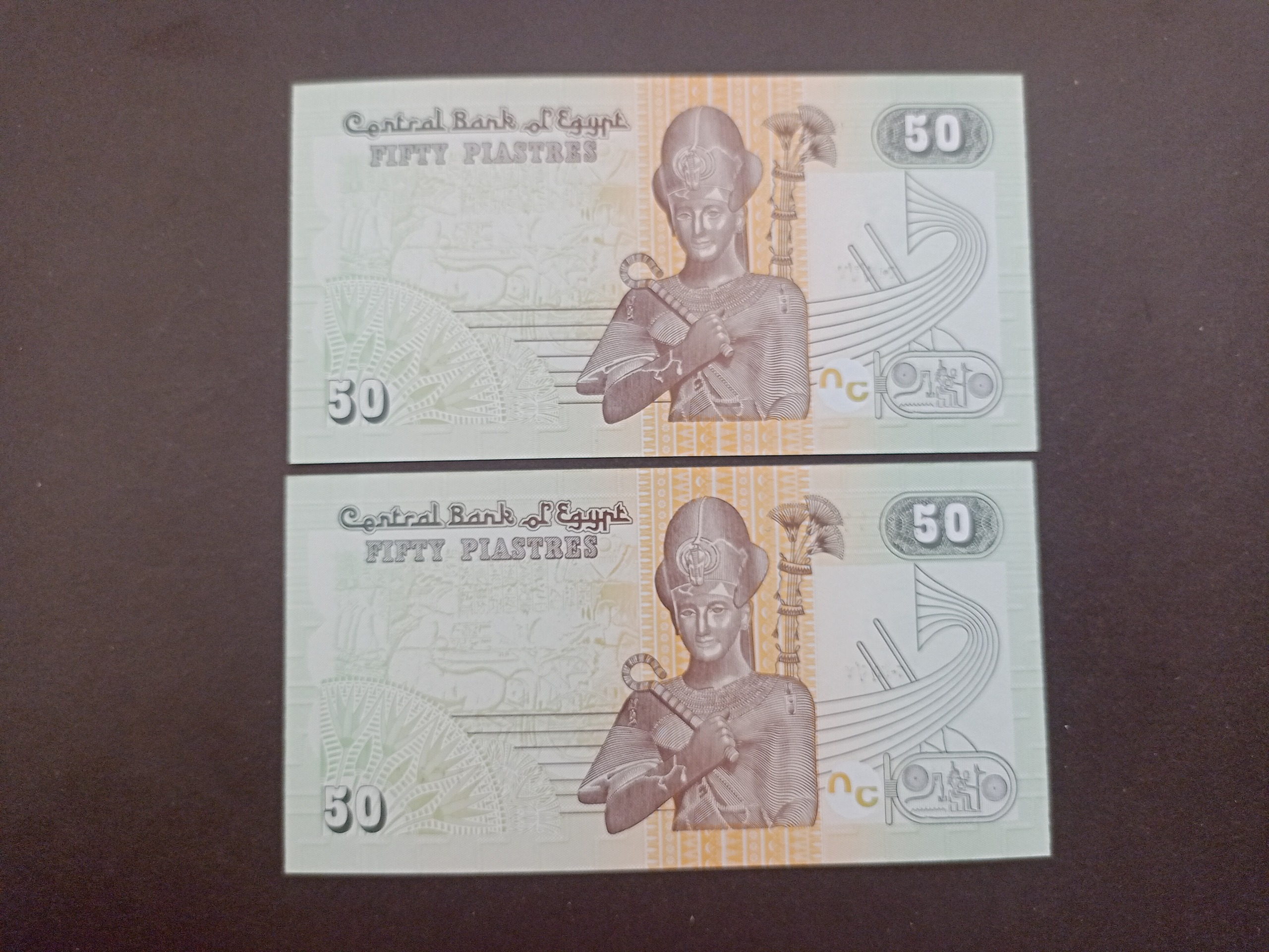 جفت اسکناس زیبای 50 قرش مصر