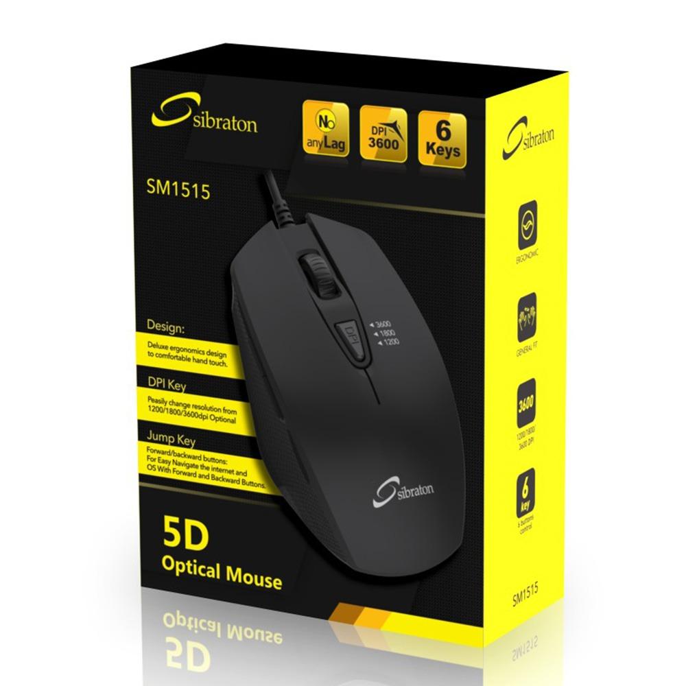 ماوس سیم دار سیبراتون مدل SM1515