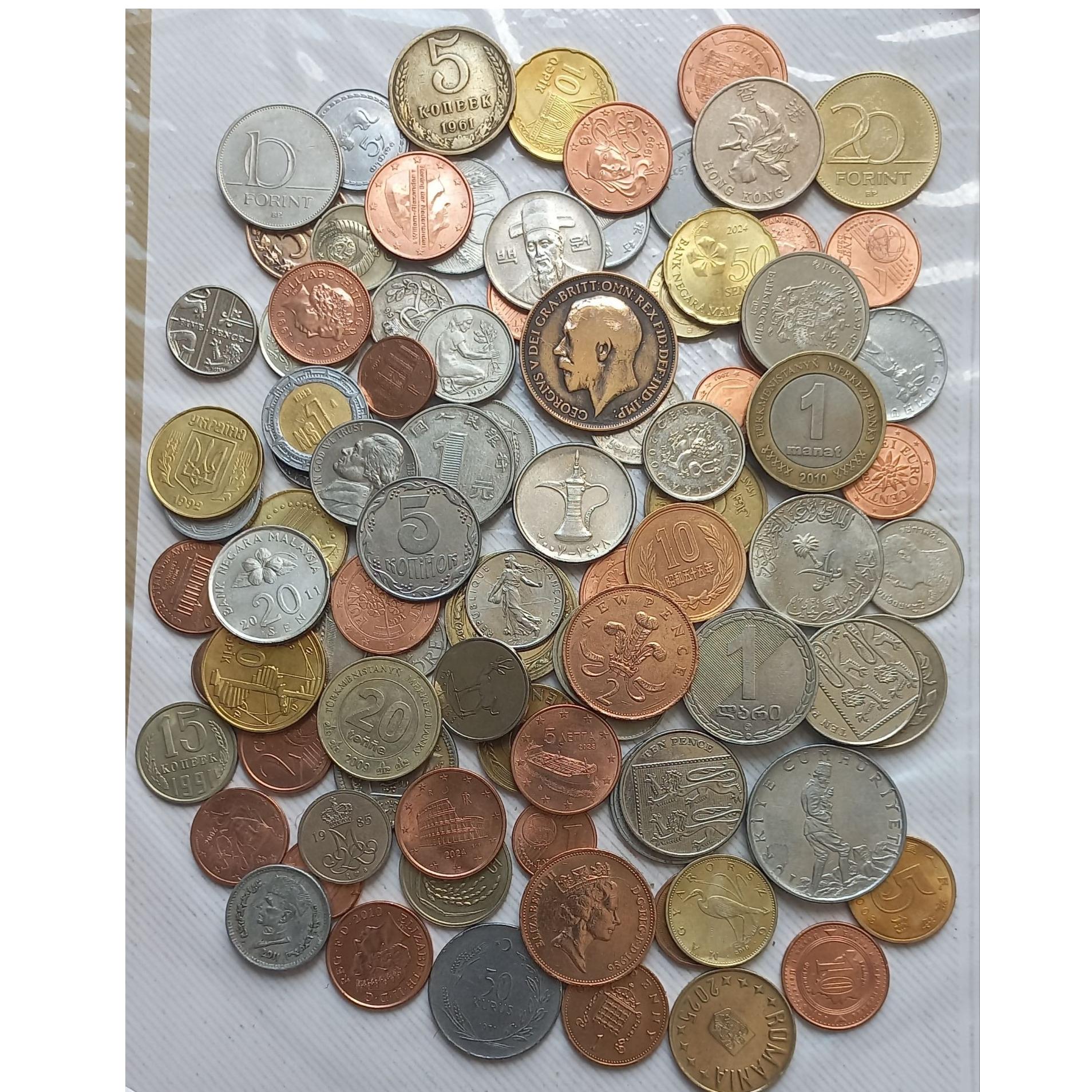 100 عدد سکه خارجی کمیاب و بدون تکرار (کد30)