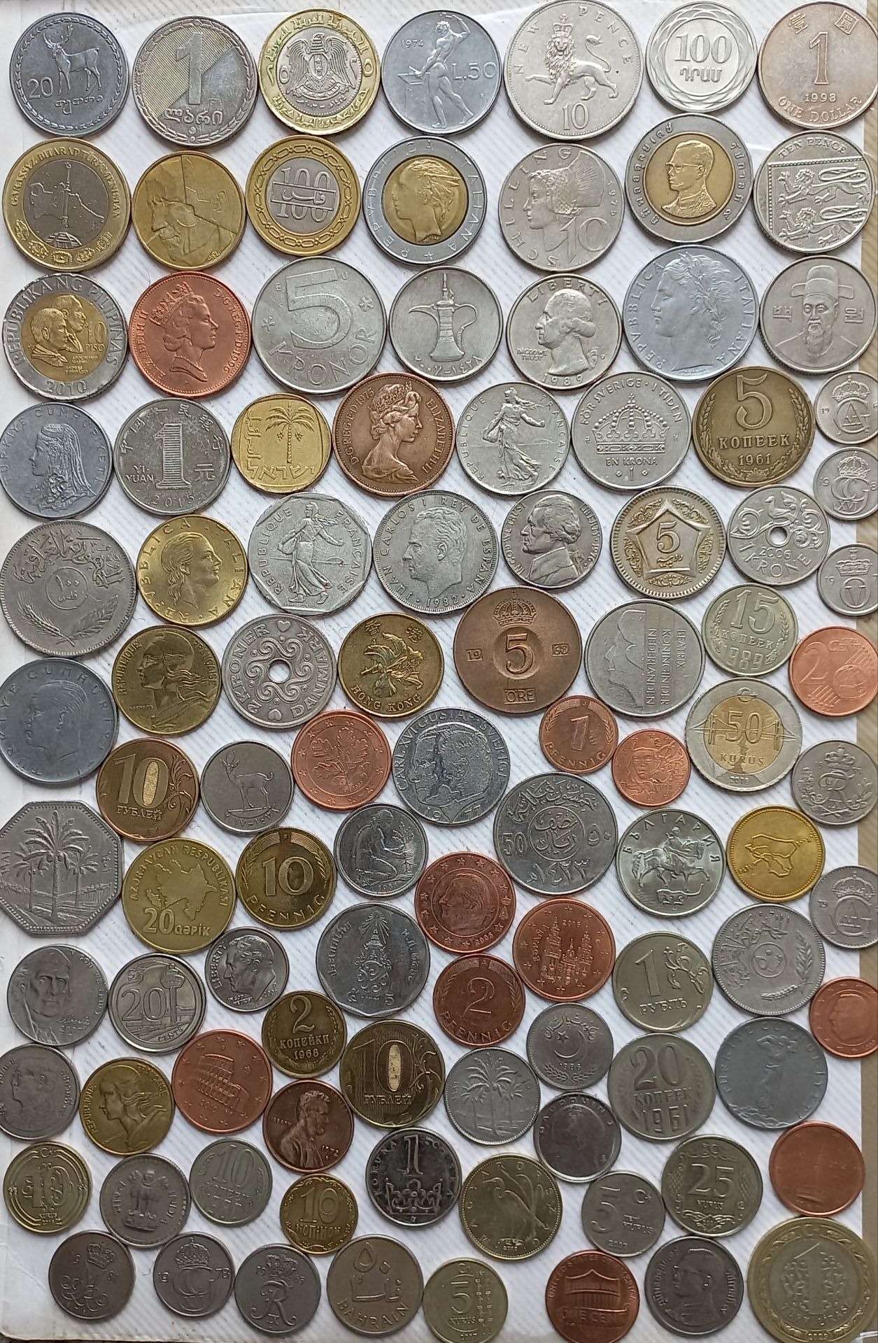 100 عدد سکه خارجی بی تکرار منتخب کلکسیونر