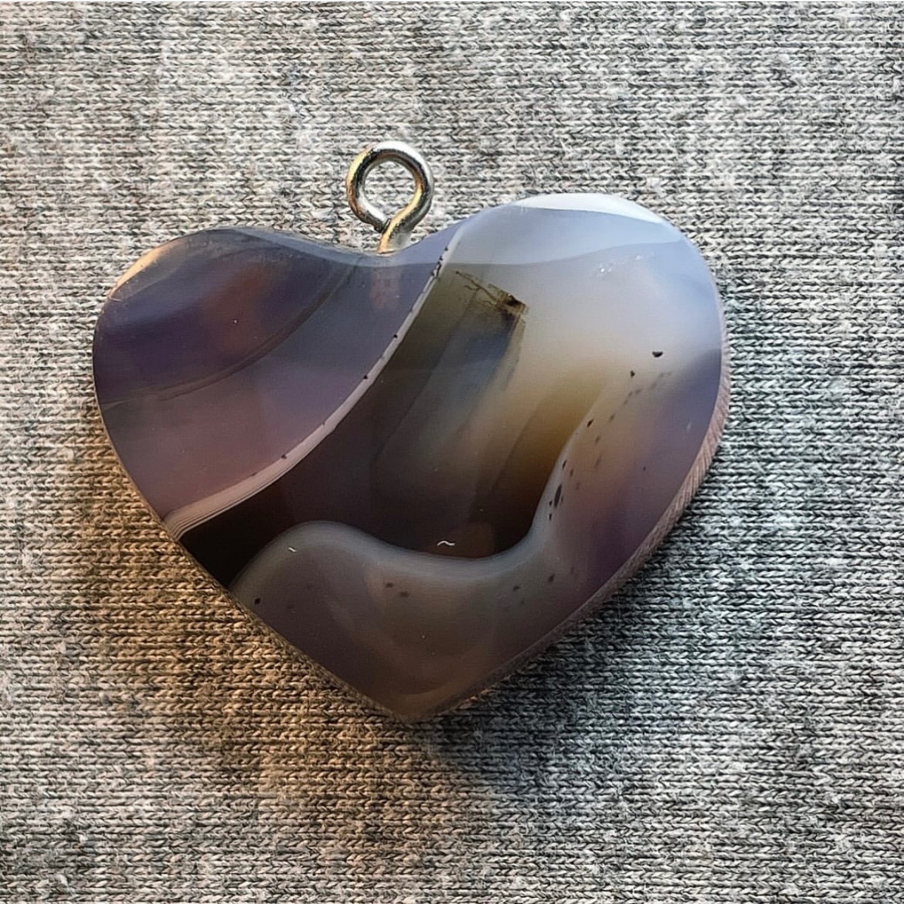 آویز عقیق سلیمانی تراش قلبی