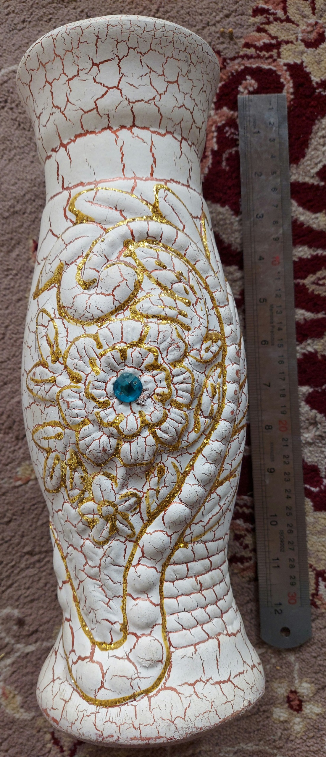 گلدان سفالی طرح گل و پیچک