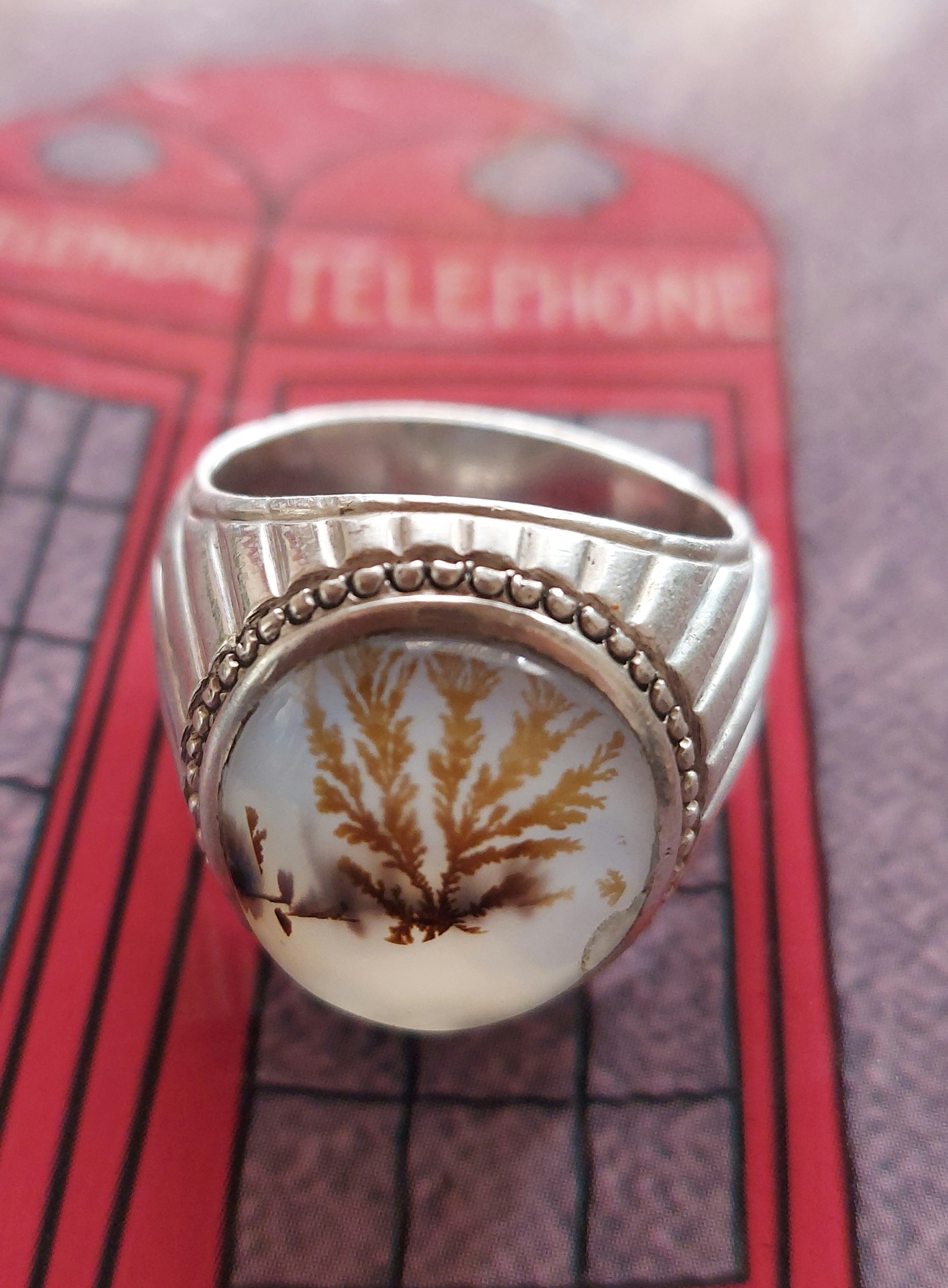 انگشتر شجر معدنی نقره 925