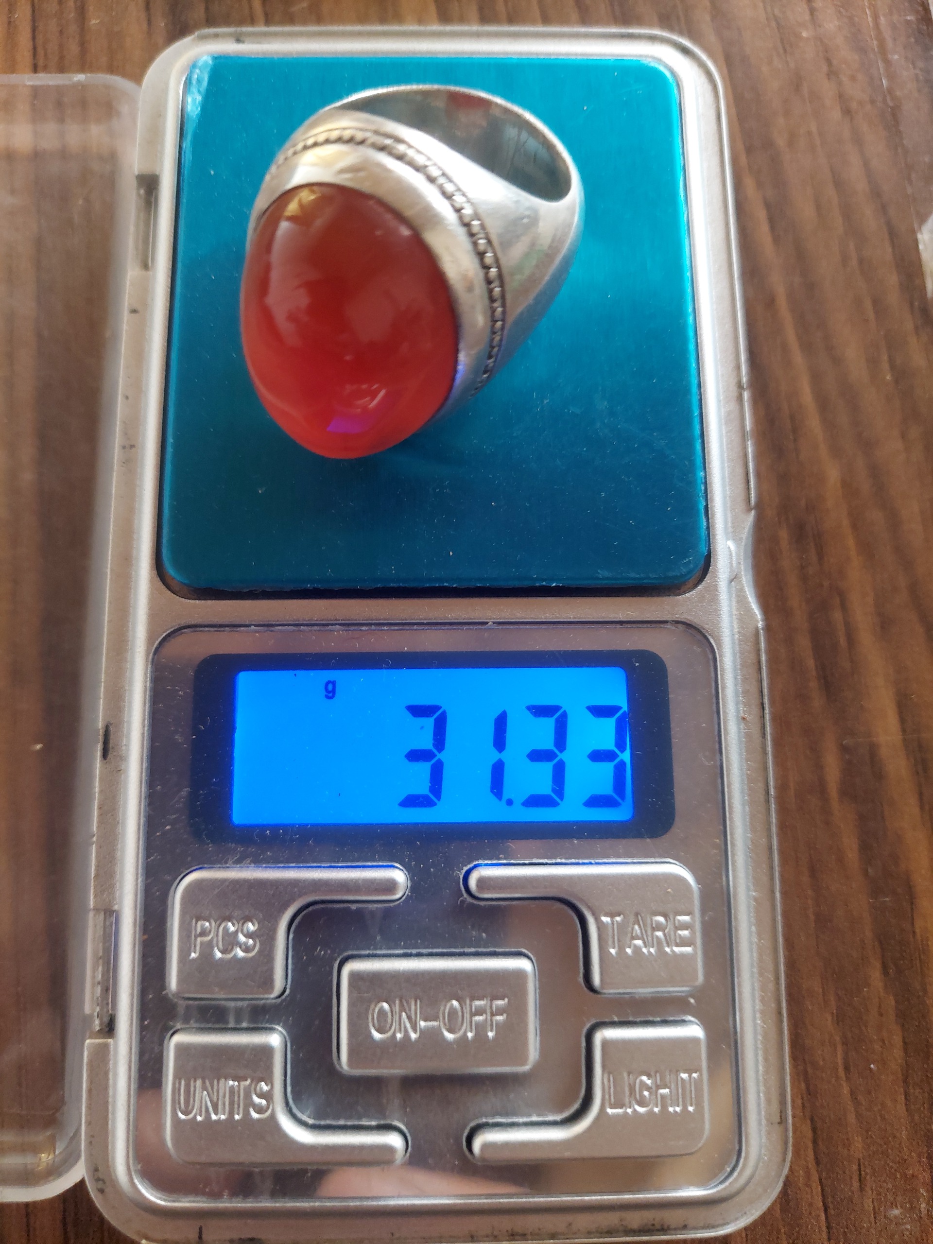 انگشتر عقیق سرخ نقره 925