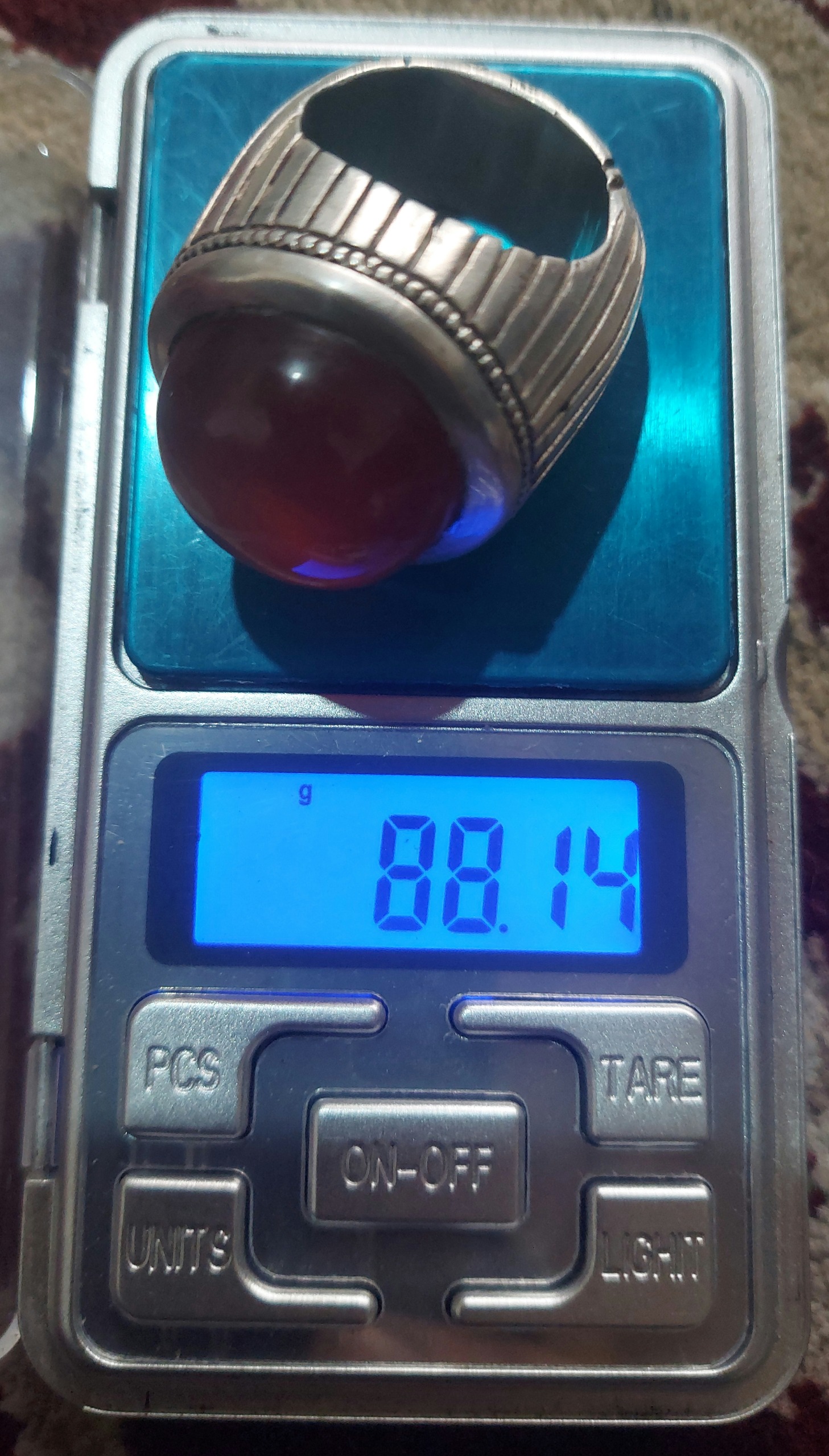 انگشتر نقره 925 عقیق سرخ فوق سنگین و کلکسیونی