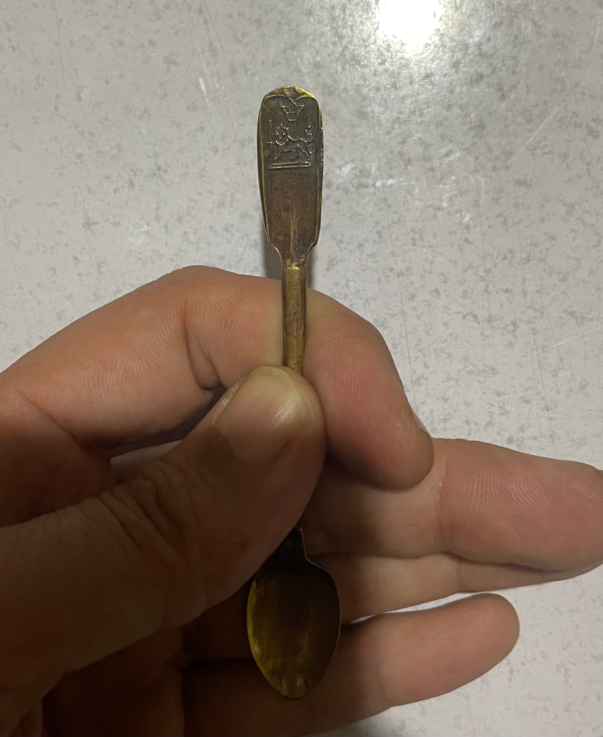 قاشق قاجاری زیبا با آرم شیر و خورشید