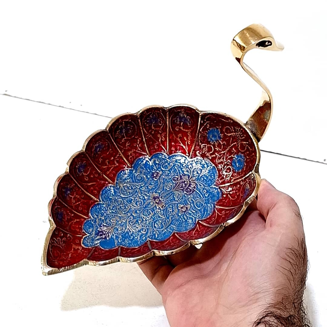 شکلاتخوری برنجی آجیل خوری برنجی مینا کاری شده هندی