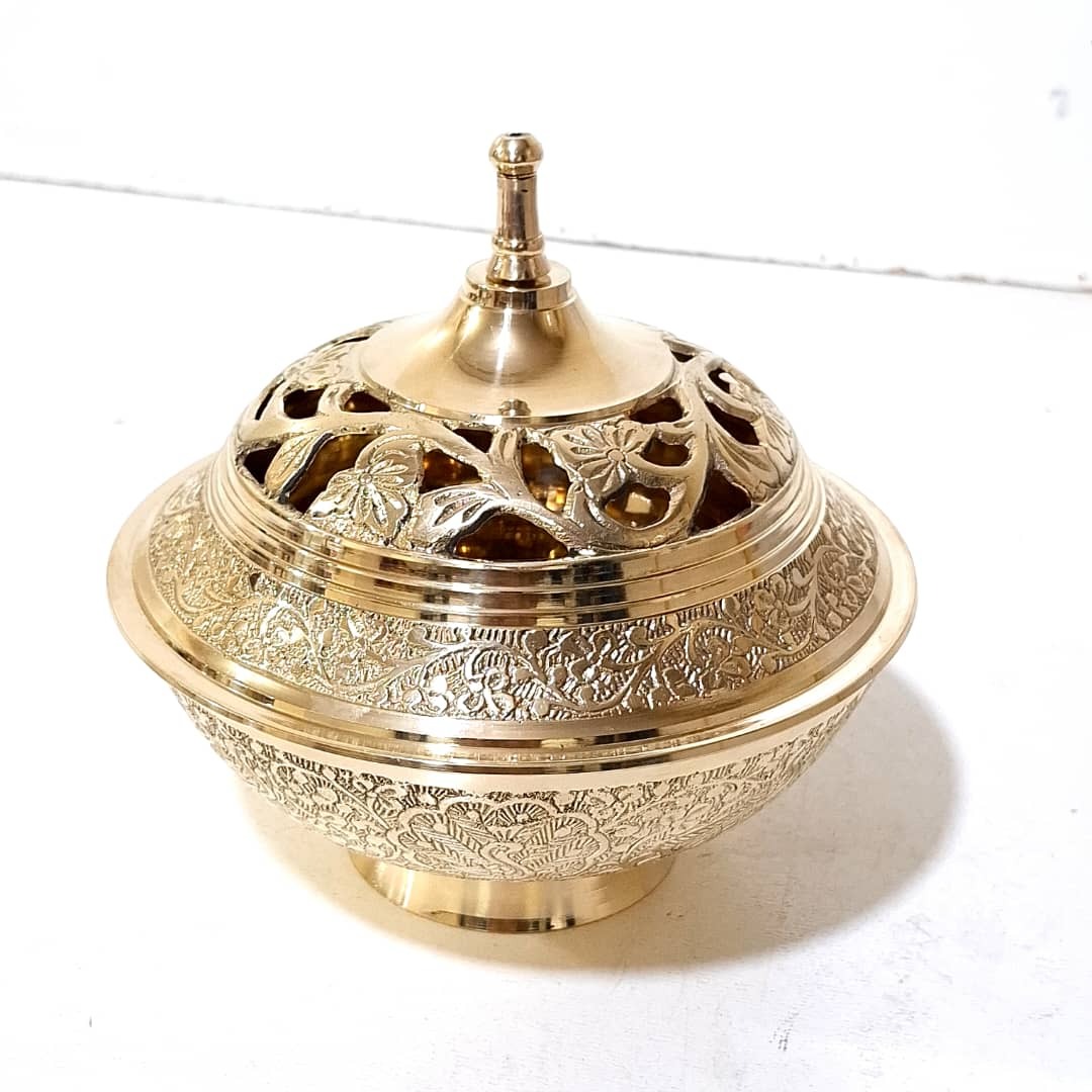 شکلاتخوری برنجی ساخت هند قطر15 فول کیفیت وقلمکار