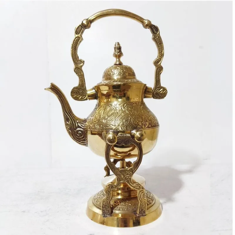 قوری برنجی وارمر هندی قلمکارطرح طاووس400سیسی