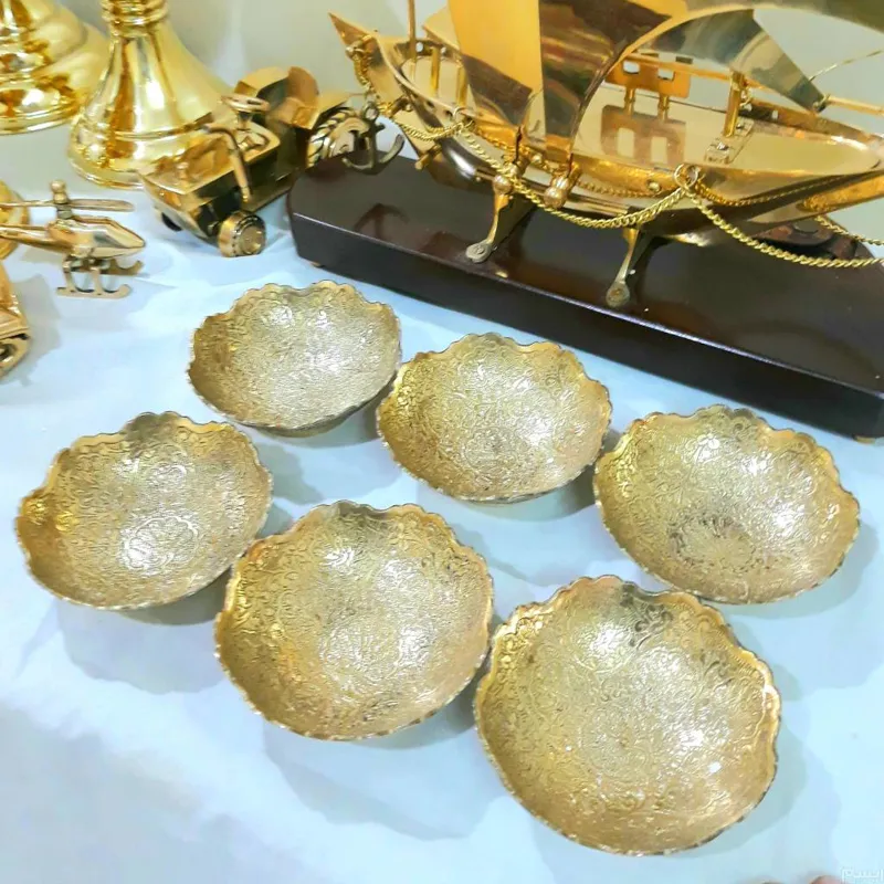 پیاله برنجی کاسه برنزی لب قلعه دورو قلمکارهندی