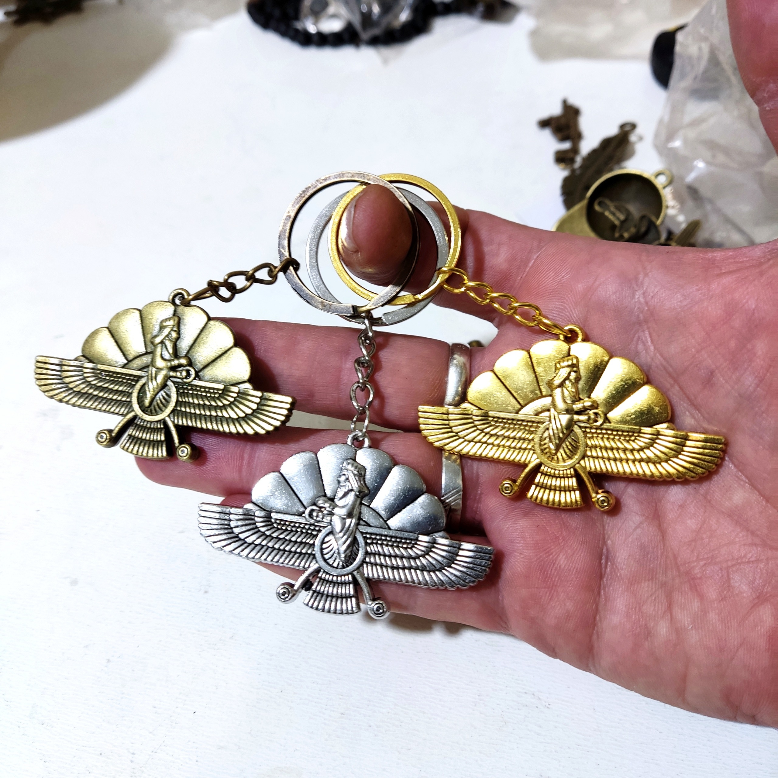 جاکلیدی فروهر برنزی معرکه دوطرفه بسیار زیب