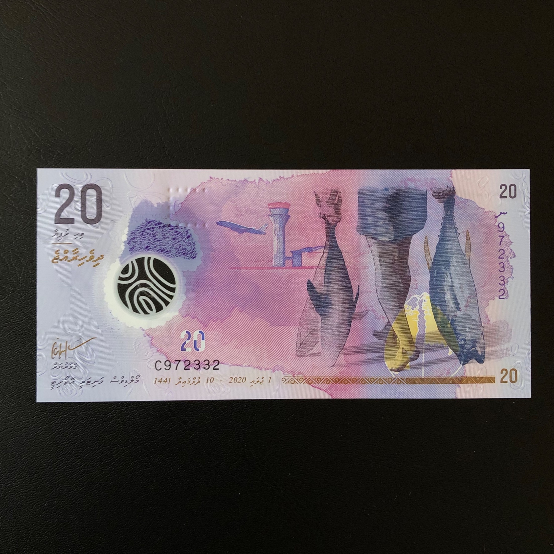 اسکناس تک بانکی 20 روفیه مالدیو شماره متفاوت