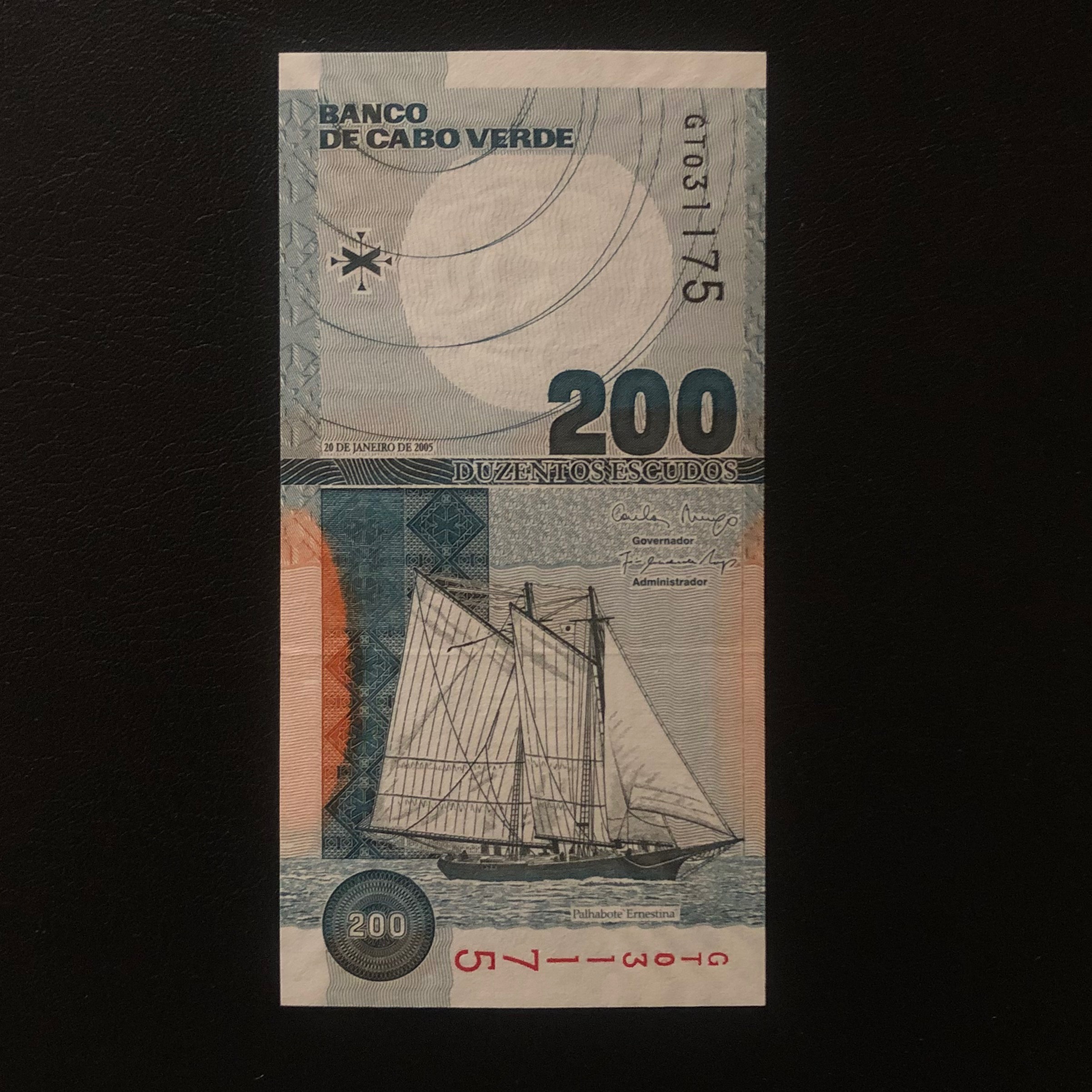 اسکناس تک بانکی 200 اسکودو کیپ ورد شماره متفاوت