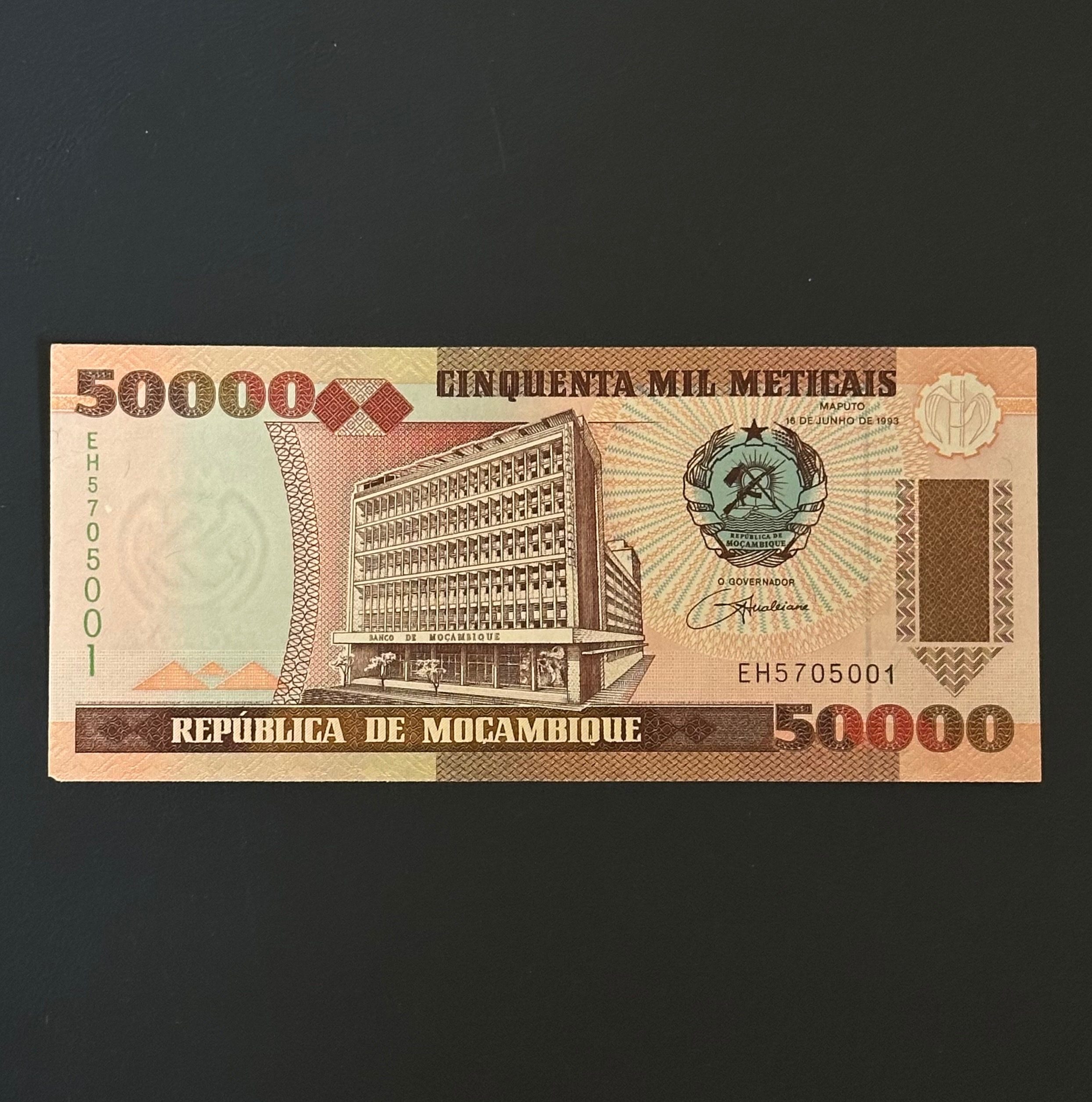 اسکناس تک بانکی 50000 متیکال موزامبیک شماره زیبا