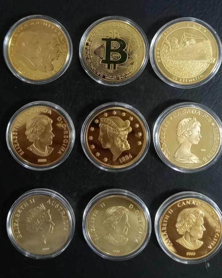 9عدد سکه باد بود روکش طلا با کپسول مخصوص