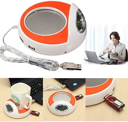 پد گرم کننده لیوان قهوه و شیر با هاب USB 4 پورت